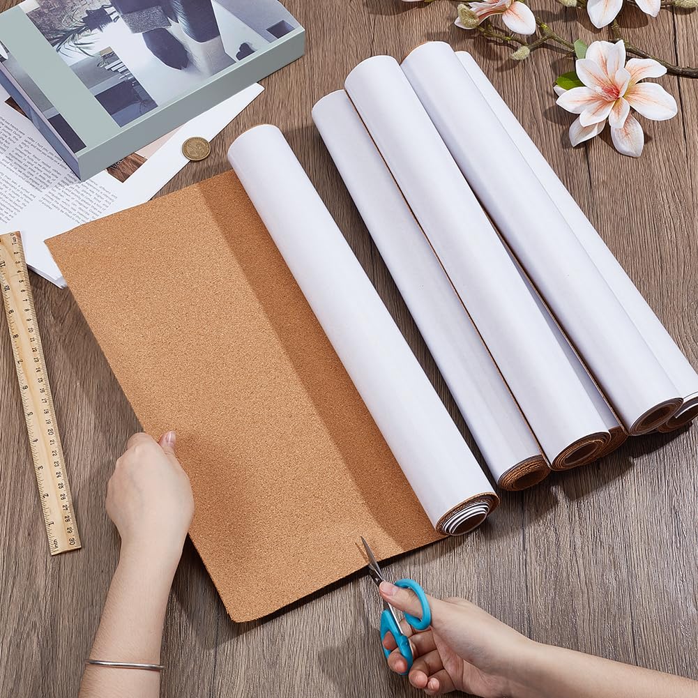 6 Rolle Selbstklebende Korkplatte Mehrzweck Kork Regaleinlage 40x125x0.2cm Korkplatte Für DIY Untersetzer Wanddekoration Bastelprojekte