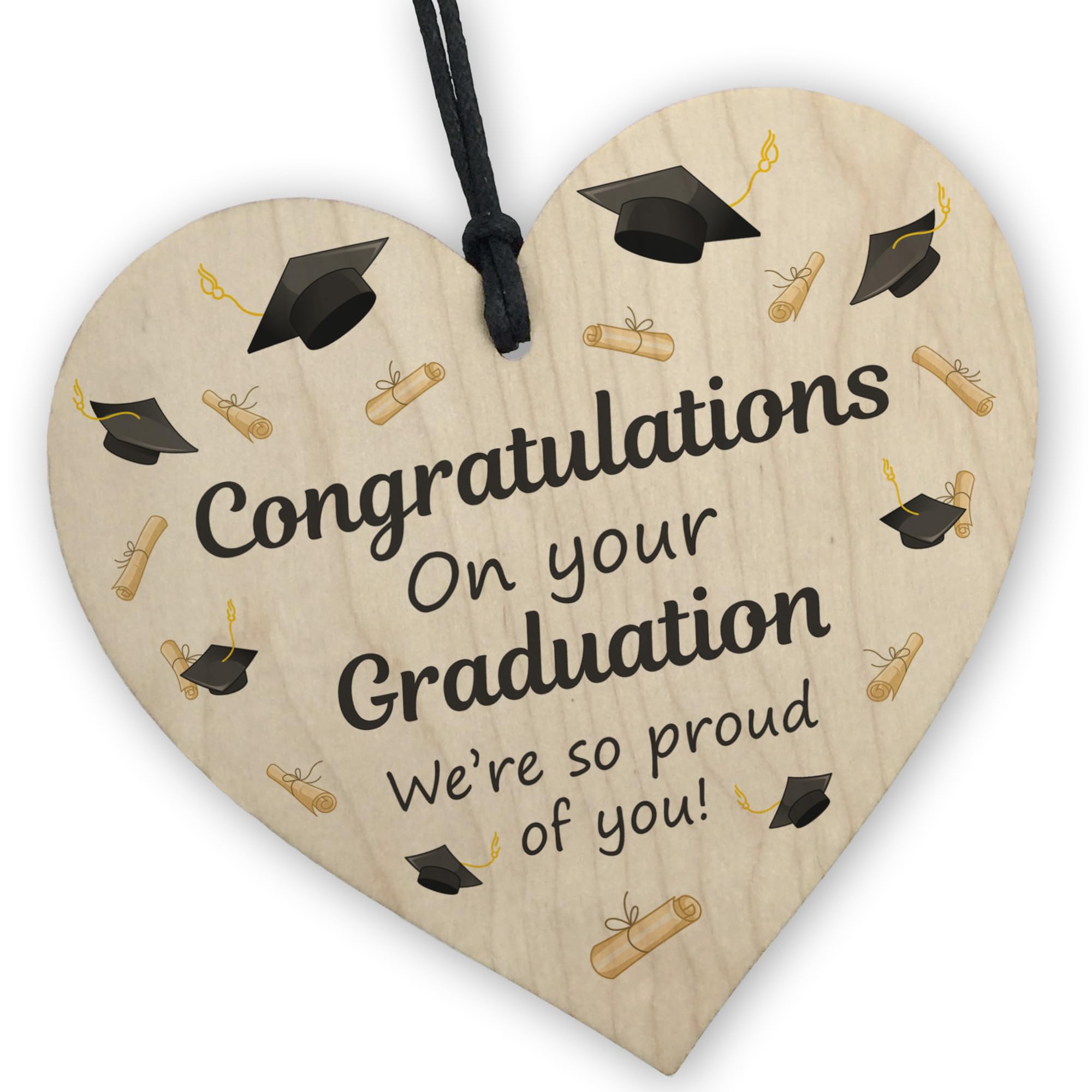 Red Ocean Congratulations On Your Graduation Gift Hanging Wood Heart Gift For Daughter Son Granddaughter Grandson Him Her Congratulations Gift Graduation Present Keepsake