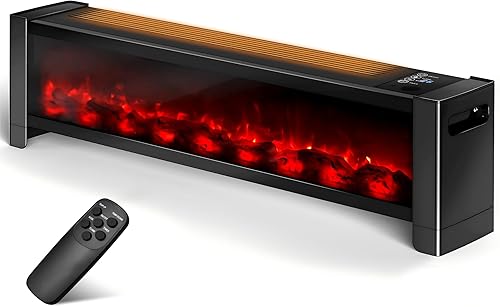 Miniatura 12 de Calentador de Estufa de Chimenea Eléctrica - Calentador de Chimenea Eléctrica Independiente con Efecto de Llama 3D, Estufa Calentadora Eléctrica