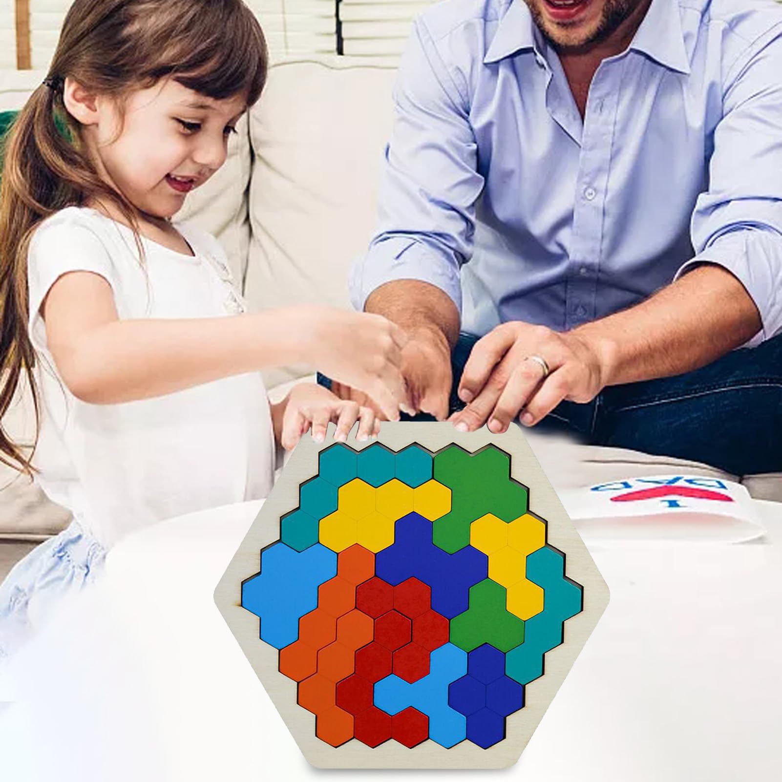 Tangram Puzzle - montesori Wood Puzzle, Multicolor, Refer to description - Image 3