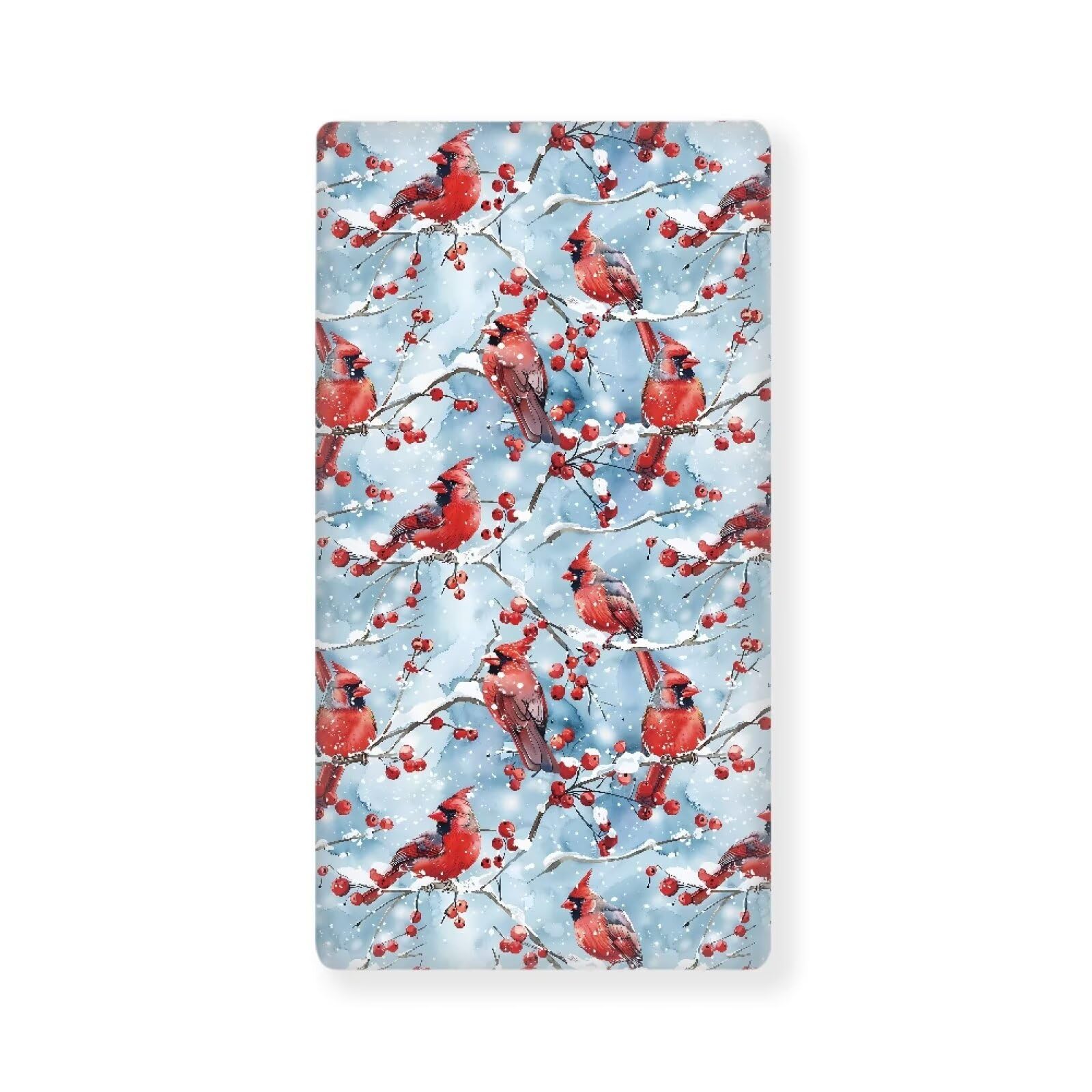 Christmas Crib Sheets for Baby Girls Red Bird Soft Crib Sheets Standard Crib Mattress Cover Breathable Fitted Crib Sheet 28''x 52''