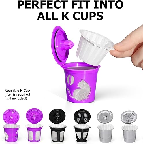 Miniatura 2 de 300 filtros de café Fanativita K Cup desechables para Keurig taza individual, compatibles con todas las tazas K reutilizables (blanco)