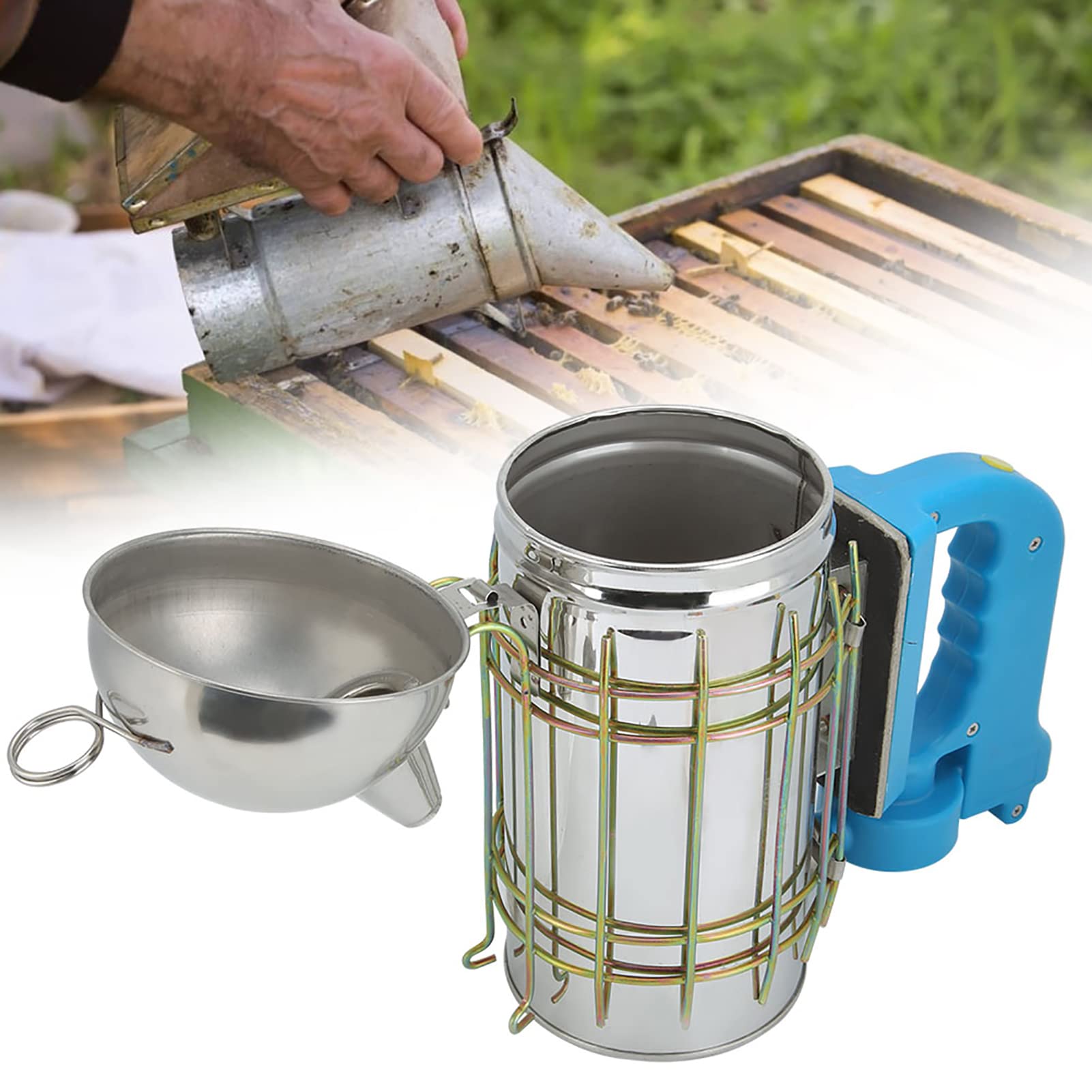 Ahumador De Colmena De Acero Inoxidable - Equipo De Apicultura Ahumador De Abejas para Extracción De Miel para Apicultores Principiantes Y Experimentados