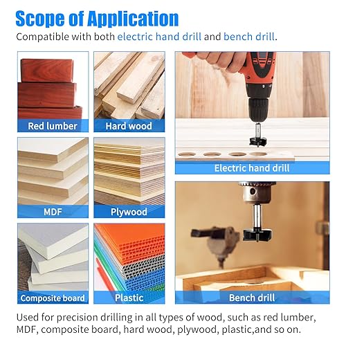 Miniatura 7 de Forstner Broca Forstner con punta de carburo de 2 pulgadas para madera dura, sierra de agujero de perforación de madera, herramienta cortadora de