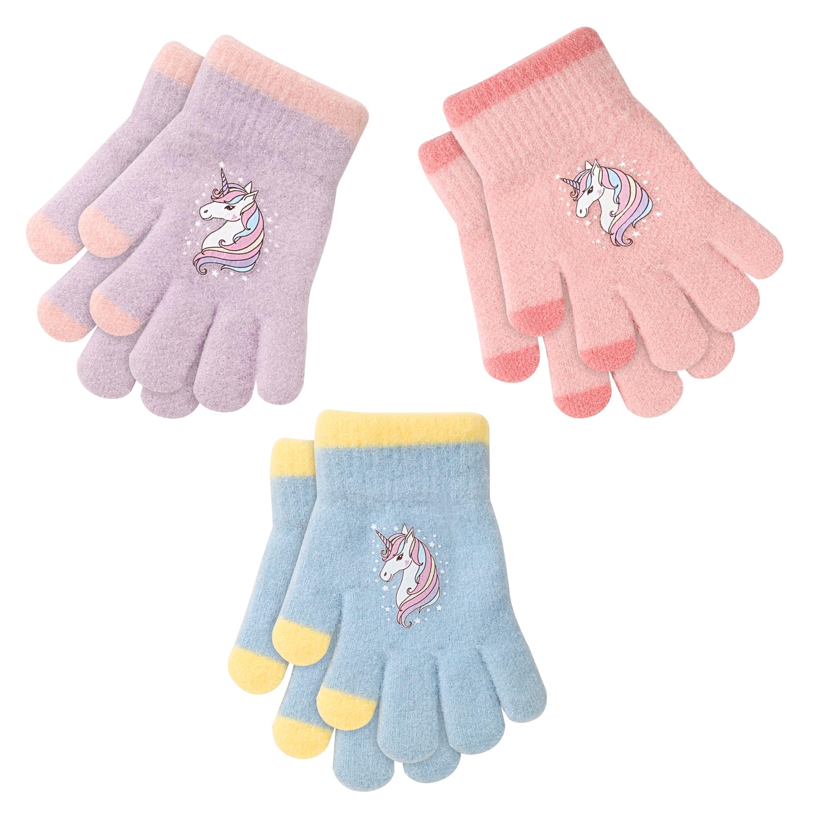 1 Paires Gants Hiver En Tricot Homme Femme, Gants Tactile Chauds Gants Thermiques Doublés Pour