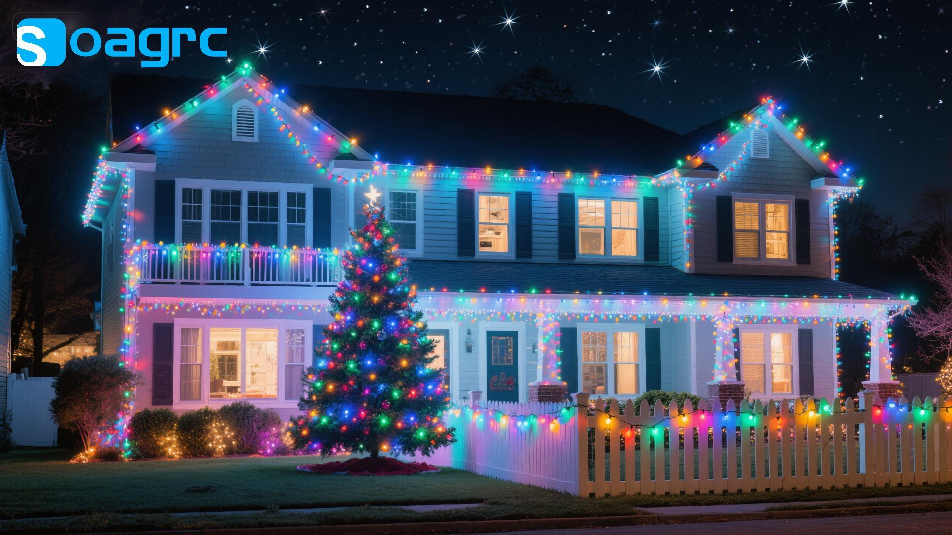 Image of 132FT 400 LED Multicolor Fairy Lights, Dark Green Wire 8 Modes Timer, IP44 Waterproof Outdoor Indoor String Lights for Patio Garden Backyard Bedroom Classroom Weeding Christmas Decor