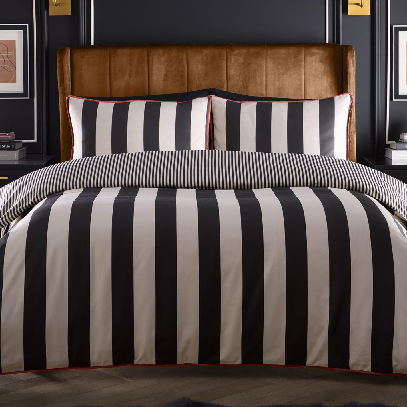 Laurence Llewelyn-Bowen, Festivo Circus Stripe Duvet Cover, Double Bedding Size (200 x 200cm), Soft 100% Cotton Sateen