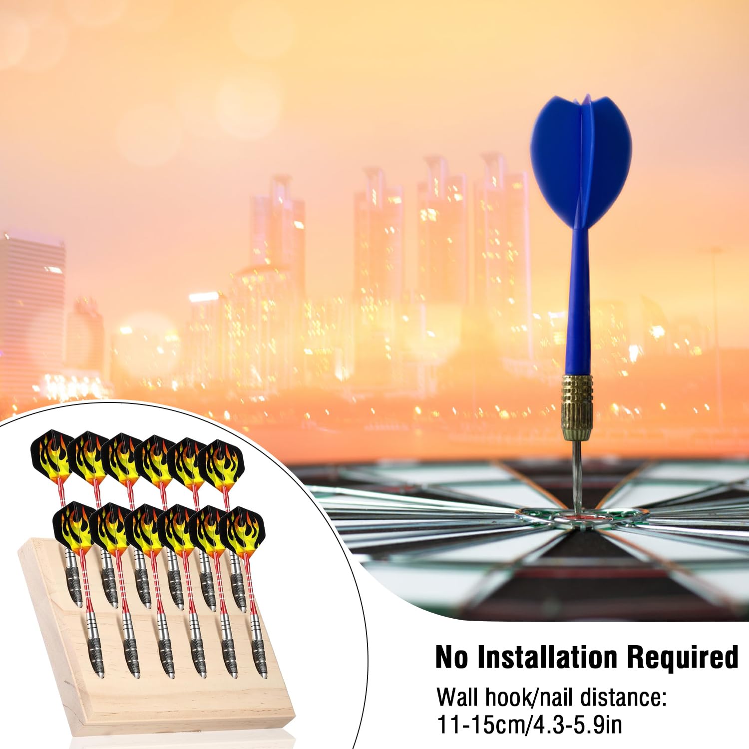 2PCS Dart Halter aus Holz für 12 Darts, Dart Halterung Für Pfeile, Wandbehang Dartpfeile Ständer, Dartpfeil Halter, Dart Aufbewahrung für Jede Art von Darts - für Steeldarts und Softdarts (2pc)