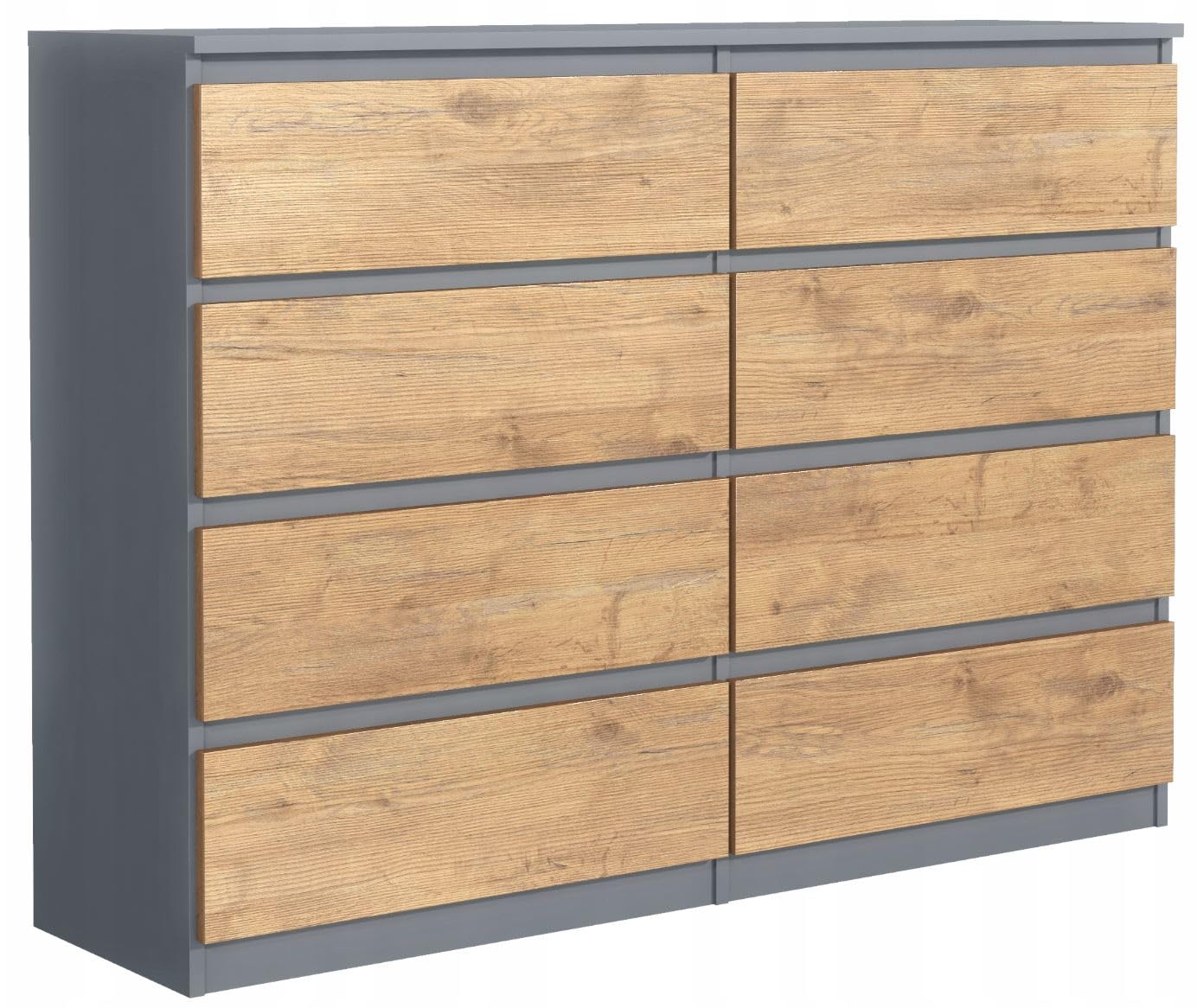 Cassettiera con 8 Cassetti - Settimino 120x101x39 cm - Cassettiera Salvaspazio per la Camera da Letto e Soggiorno - Armadio con Cassetti dal Design Moderno - Antracite