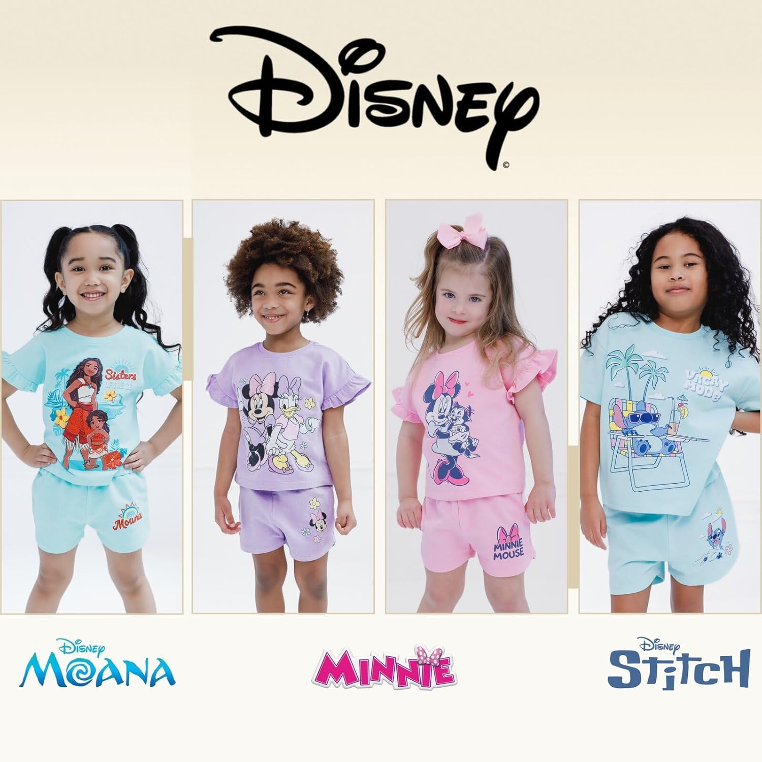 Disney French Terry T-Shirt and Shorts Outfit Set Infant to Big Kid Sizes (12 Months - 14-16) - Image 3