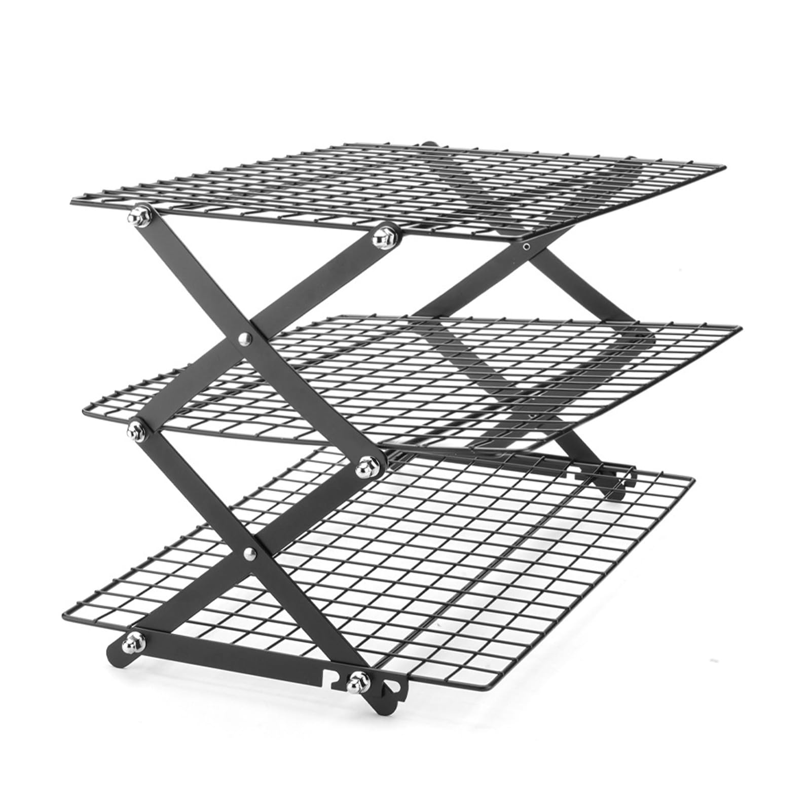Jazuaiao Large Capacity 2 Rank Foldable Cooling Stand Assembled with Carbon Steel Suitable for Various Baked Items Easy Clean Cooling Rack
