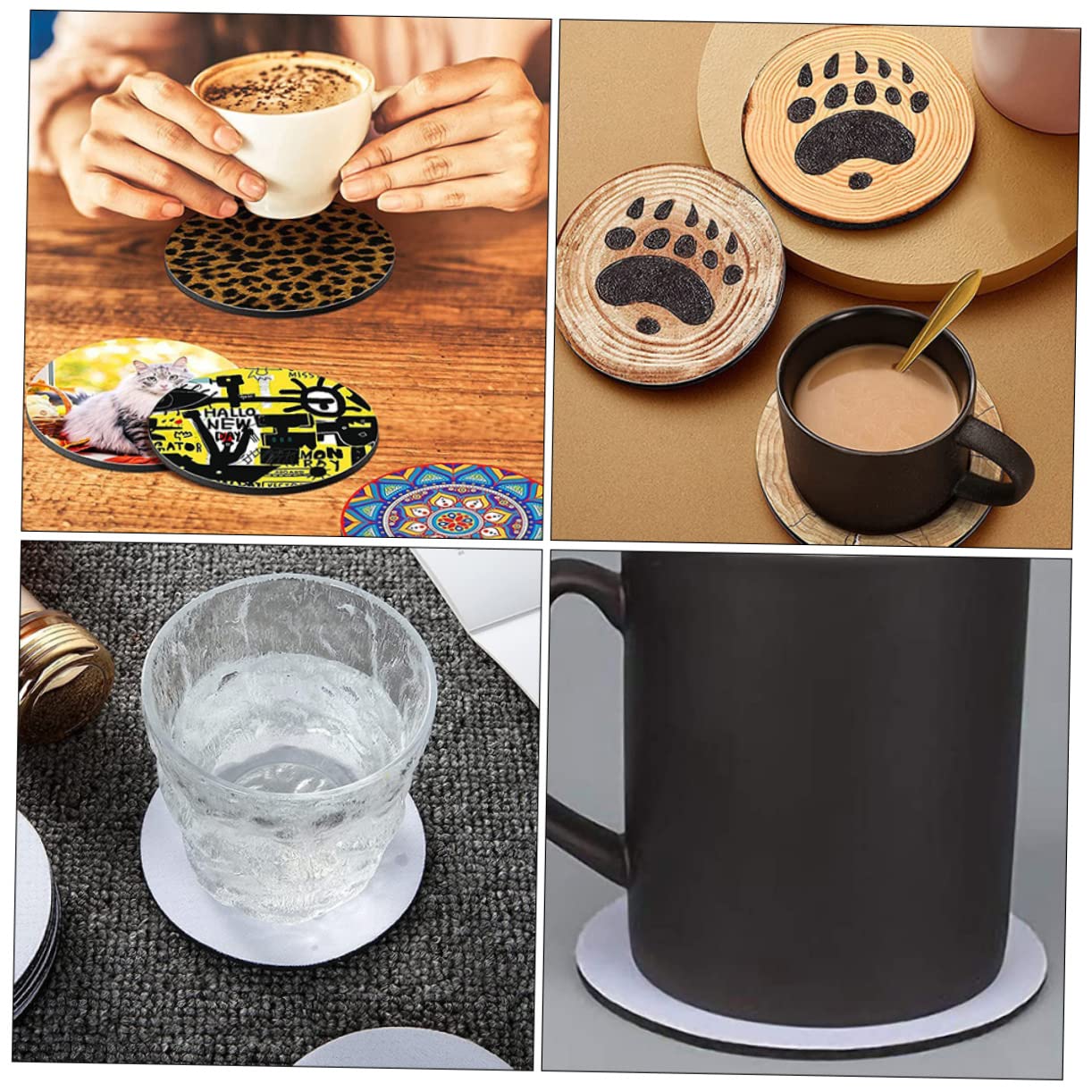 Cabilock 2 Series Posavasos De Sublimación Posavasos para Bebidas Rompecabezas Fiestas Tazas para Autos Dispensador De Cinta De Sublimación Banderines Pancartas Vasos Piezas*2