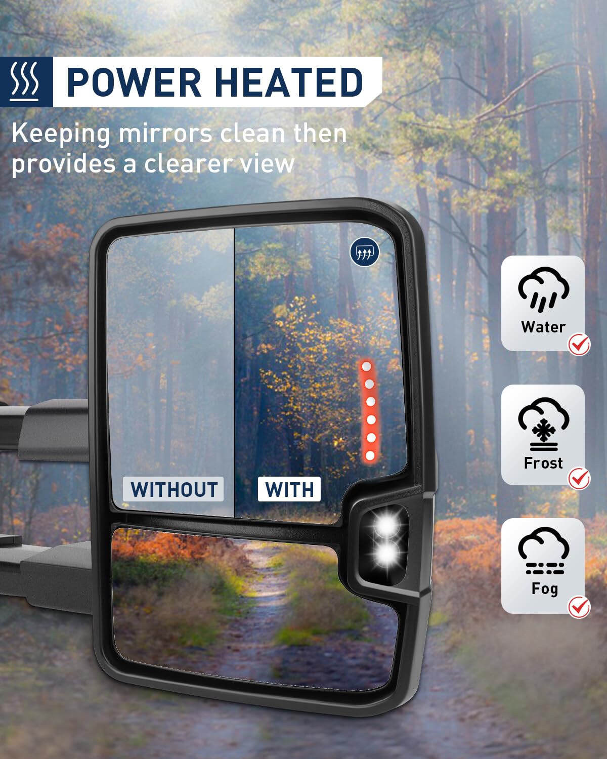 Pair Of Power Towing Side Mirrors For 1988-98 Chevy/GMC C/K & 92-99 Suburban – Black