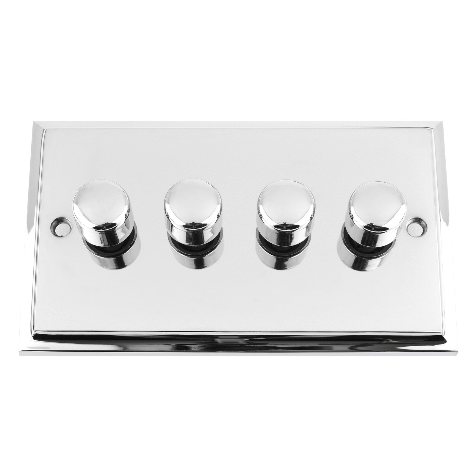 A5 Products Light Mains Led Dimmer Switch 250W 4 Gang 2 Way - Victorian - Polished Chrome