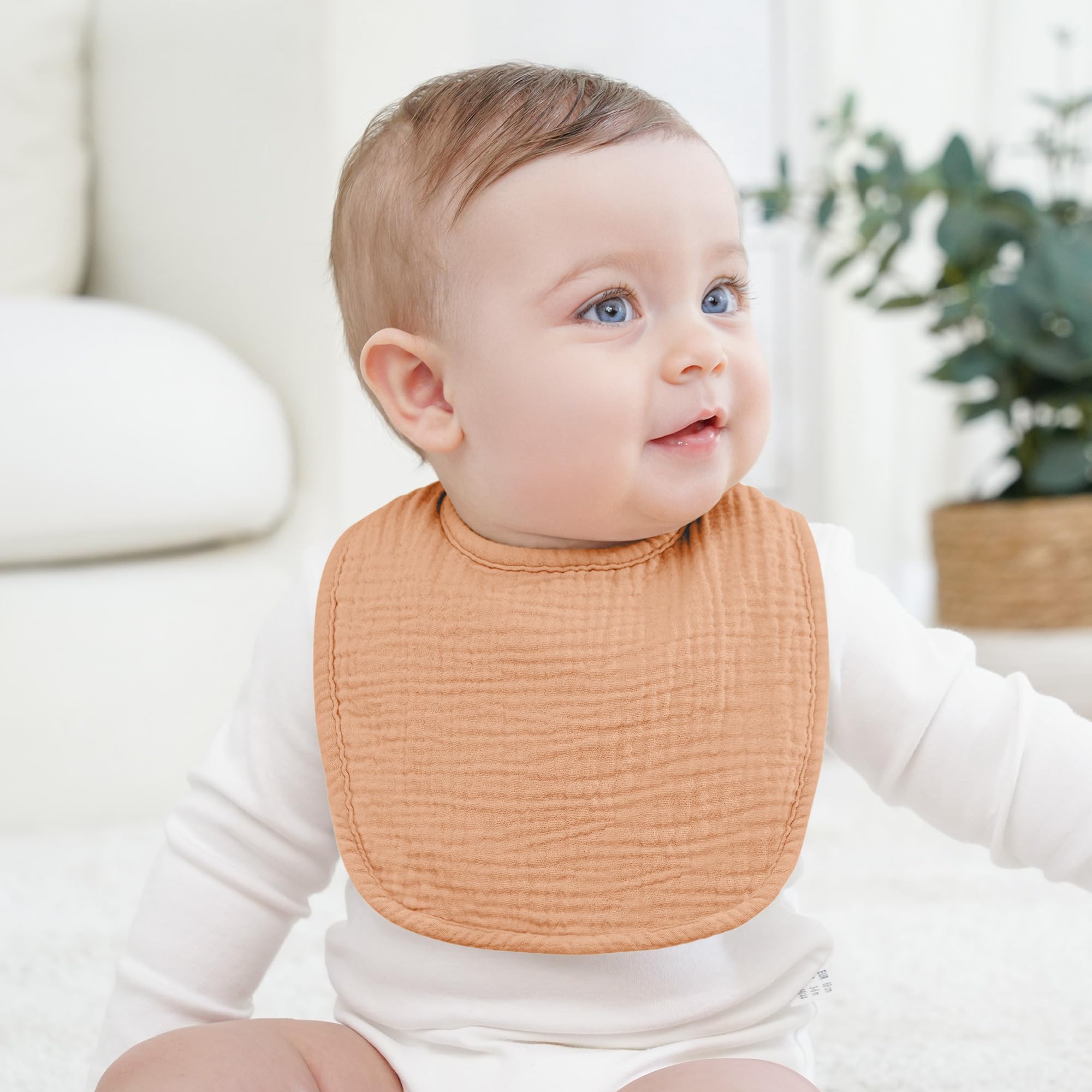 bearmoss Bavoirs Bébé Bebe 8 Pièces Nouveau Né Coton Bavoirs,100% Coton Réglables Doux Pour Garçons et Filles
