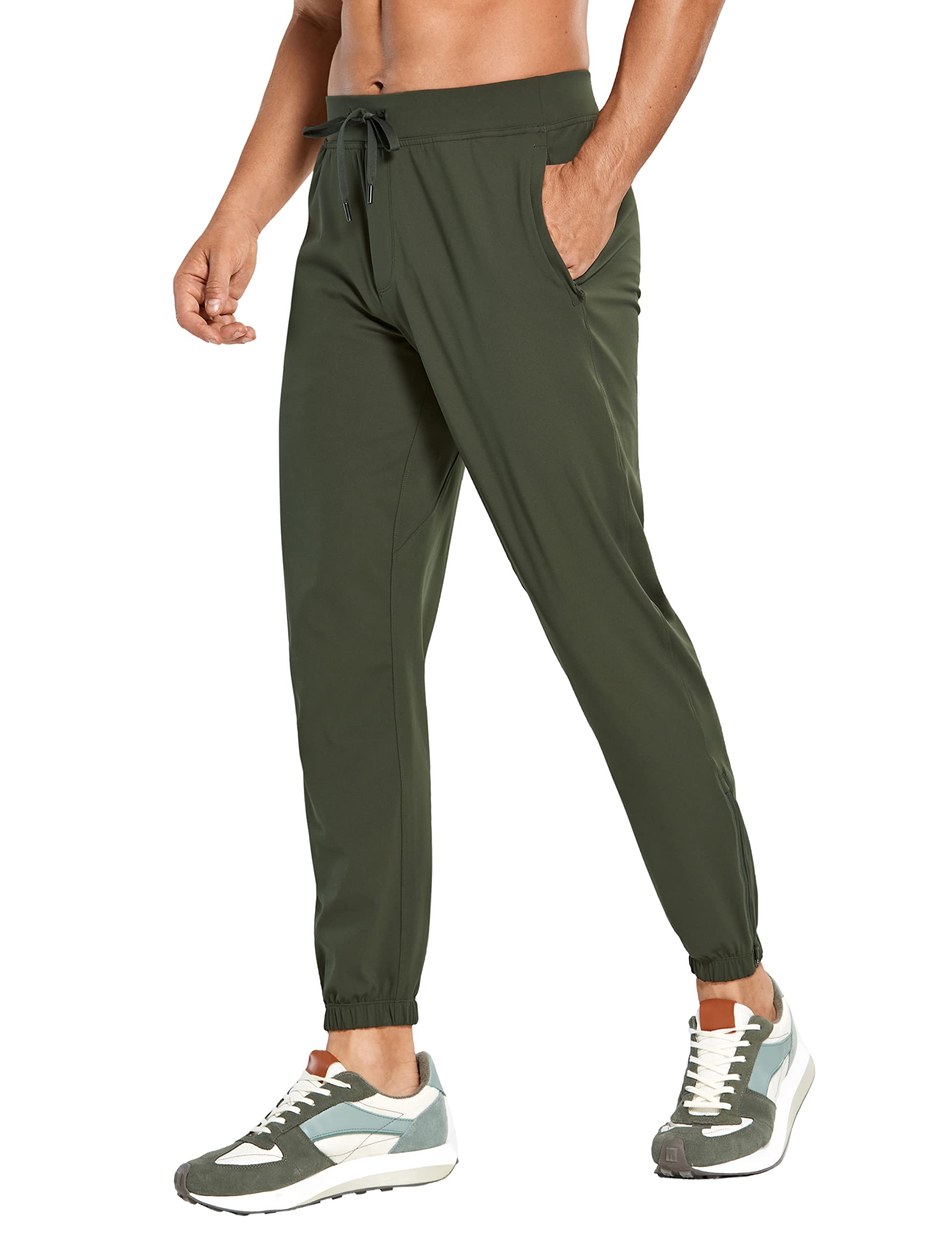 CRZ YOGA 4-Way Stretch Athletic Joggers for Men 28" - Track Golf Gym Workout Hiking Pants with Pockets