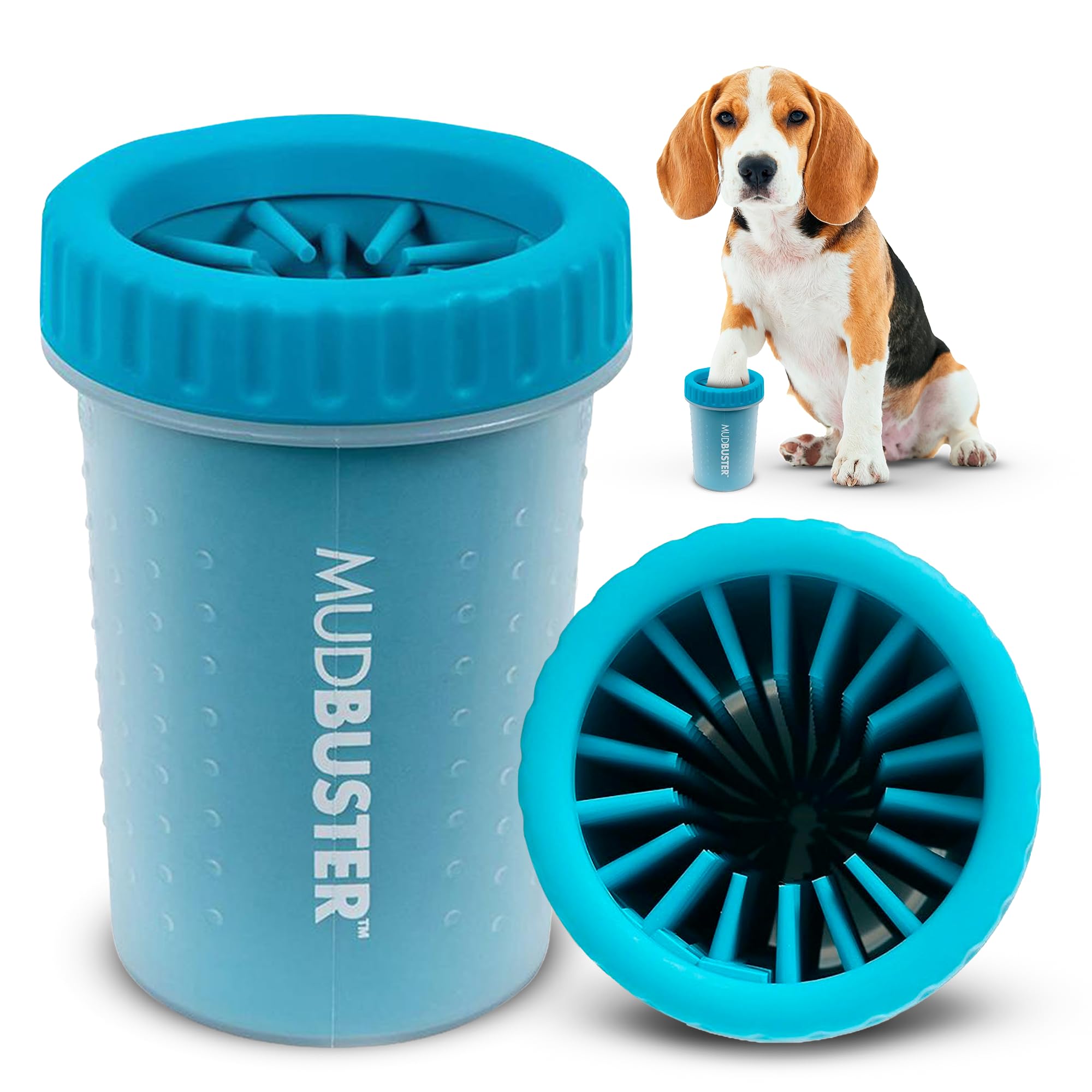 Mudbuster Portable Dog Paw Cleaner, Medium, Blue