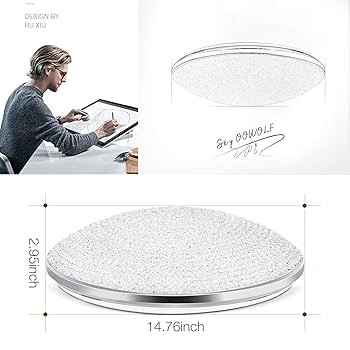 OOWOLF LED Ceiling Light, 21W 15 inch Round LED Ceiling Lamp
