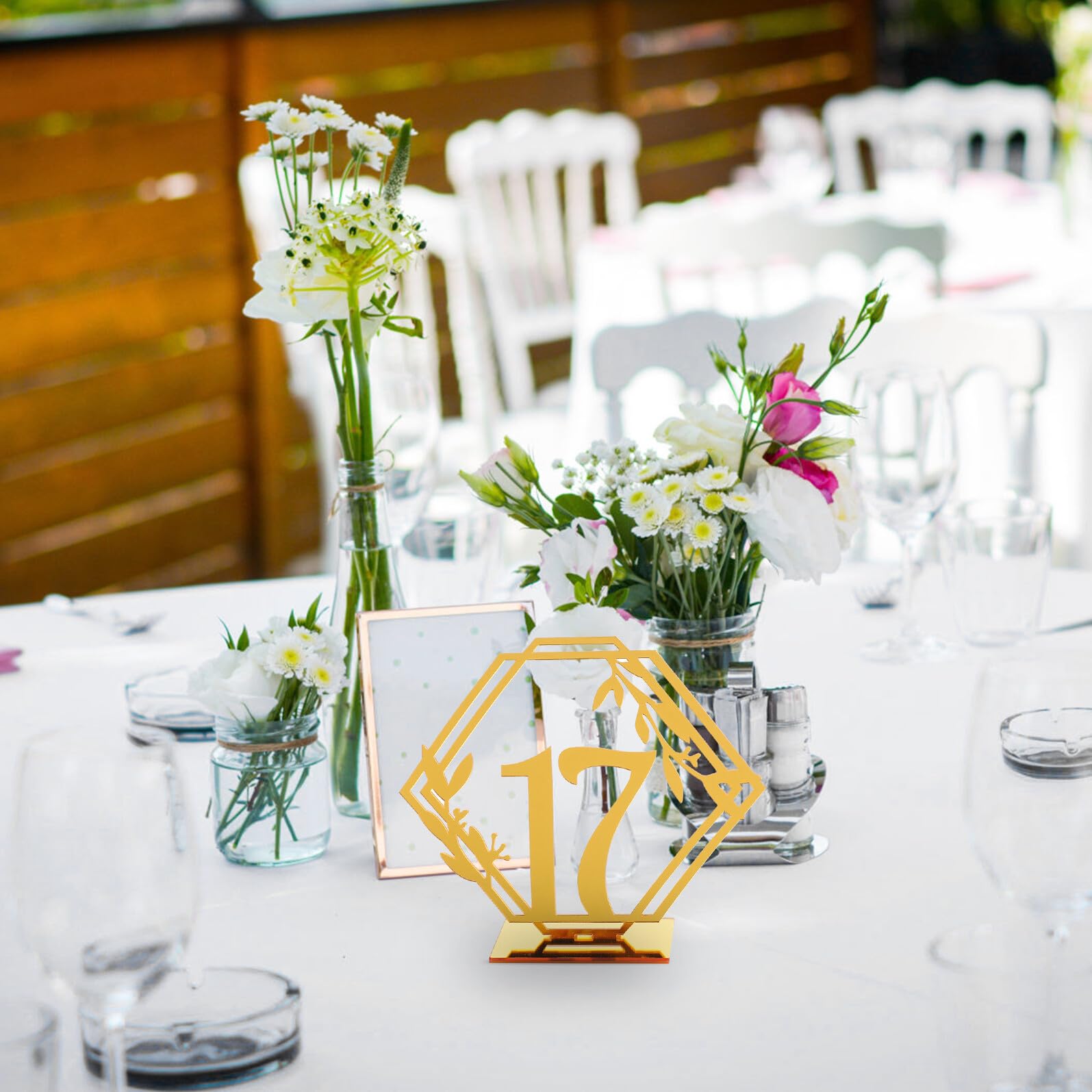 ULTECHNOVO 20 Stück Teiliges Tischnummern Doppelseitig Goldfarben Runde Tischschilder für Hochzeit Restaurant Catering Sitzordnung Geeignet für Feiern und Events