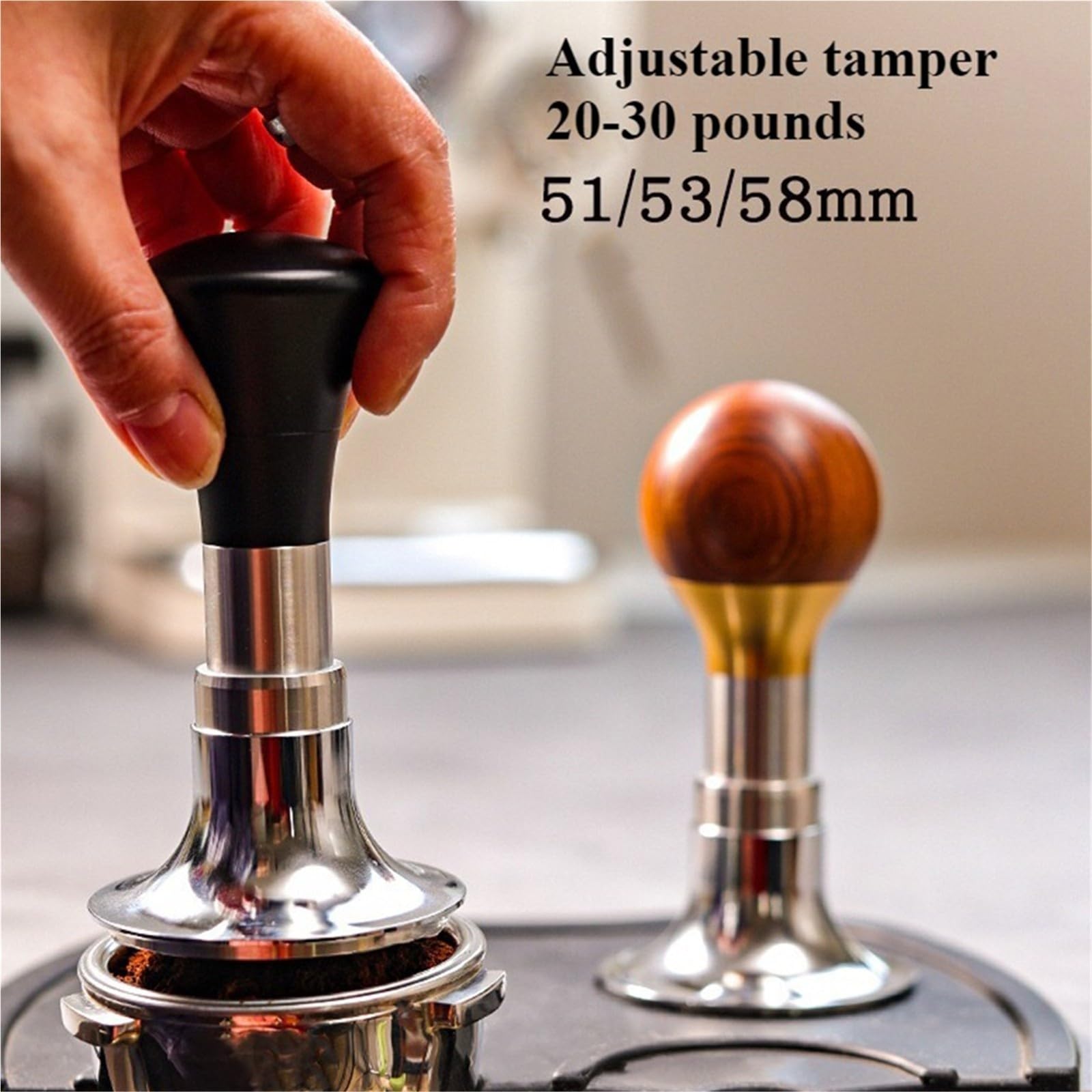 Tamper De Café 20-30lb Presión Constante Calibrada Primavera Doble 51mm