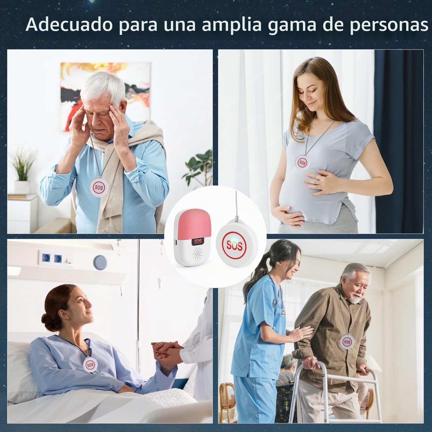 Shinmax Boton Emergencia Ancianos Tuya WiFi Smart App Avisador Personas Mayores Boton Llamada Emergencia Adecuado para Ancianos Enfermos Discapacitados Niños (2 Botón + 1 Receptor)
