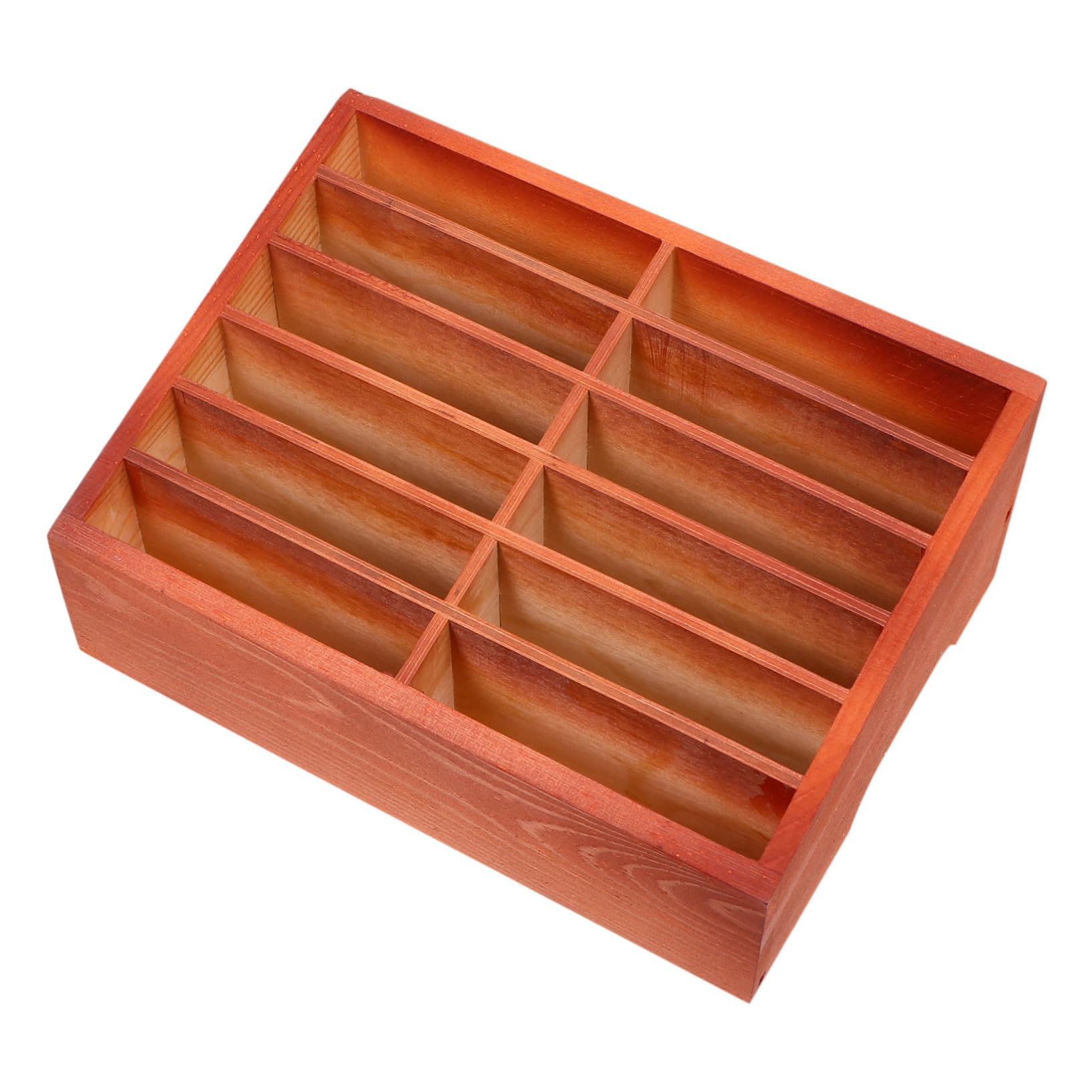 HONMEET Natural Wood Mobile Phone Storage Box with 12 Independent Grids Desktop Organizer for Classroom and Meeting Room Use Practical and Elegant Design