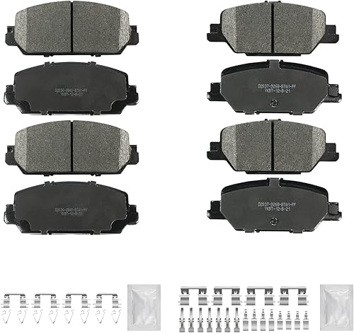 Kit de pastillas de freno de disco de cerámica delanteras y traseras con accesorios para Honda CRV 2017-2019 todos los modelos 2020-2022 Honda CRV