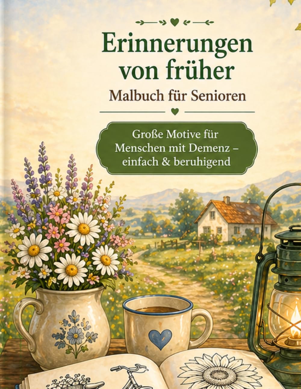 Erinnerungen von früher – Malbuch für Senioren: Große Motive für Menschen mit Demenz – einfach & beruhigend