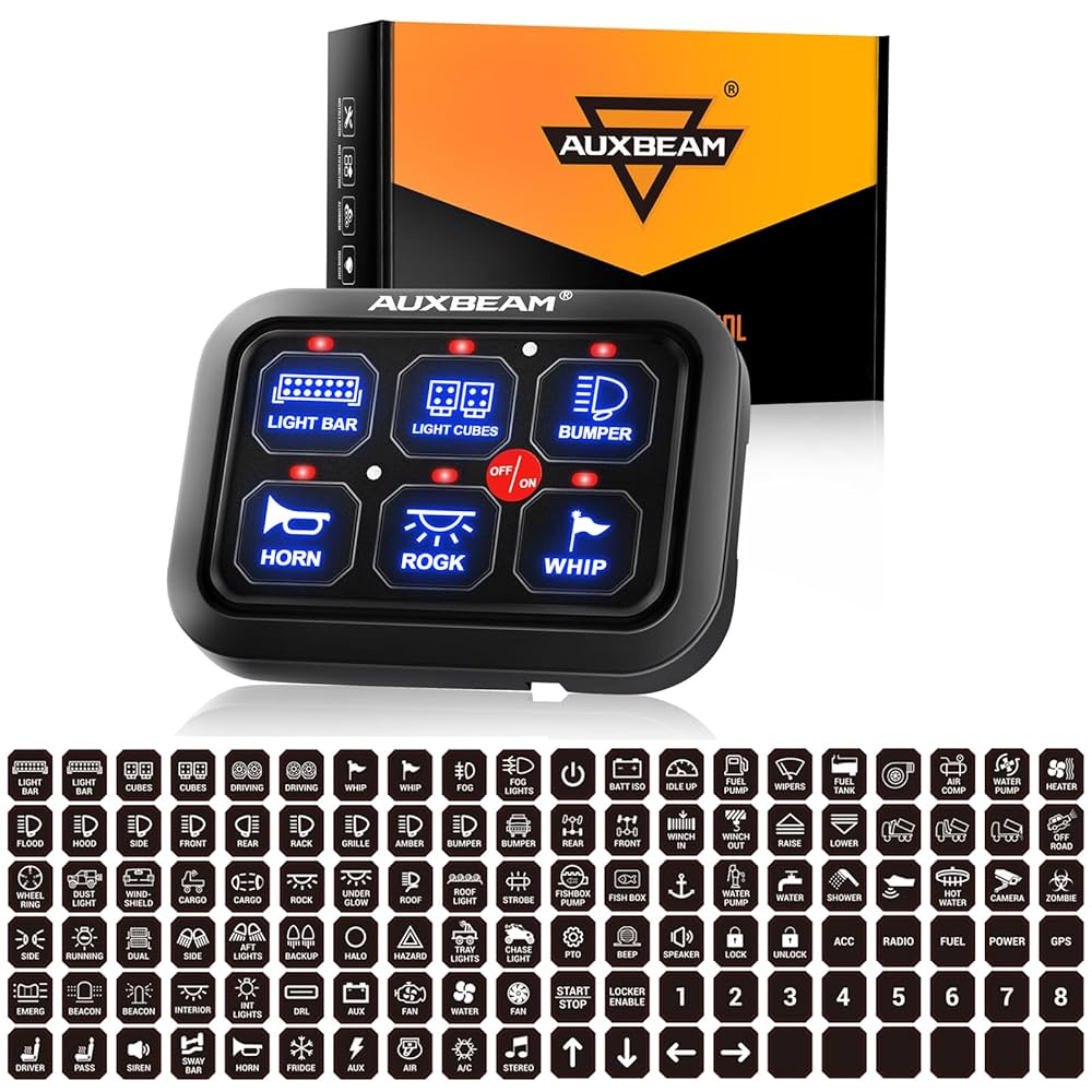 アクセサリー AUXBEAM SWITCH PANEL Auxbeam® Switch Panel | Off Road Lights Controller | 6/8