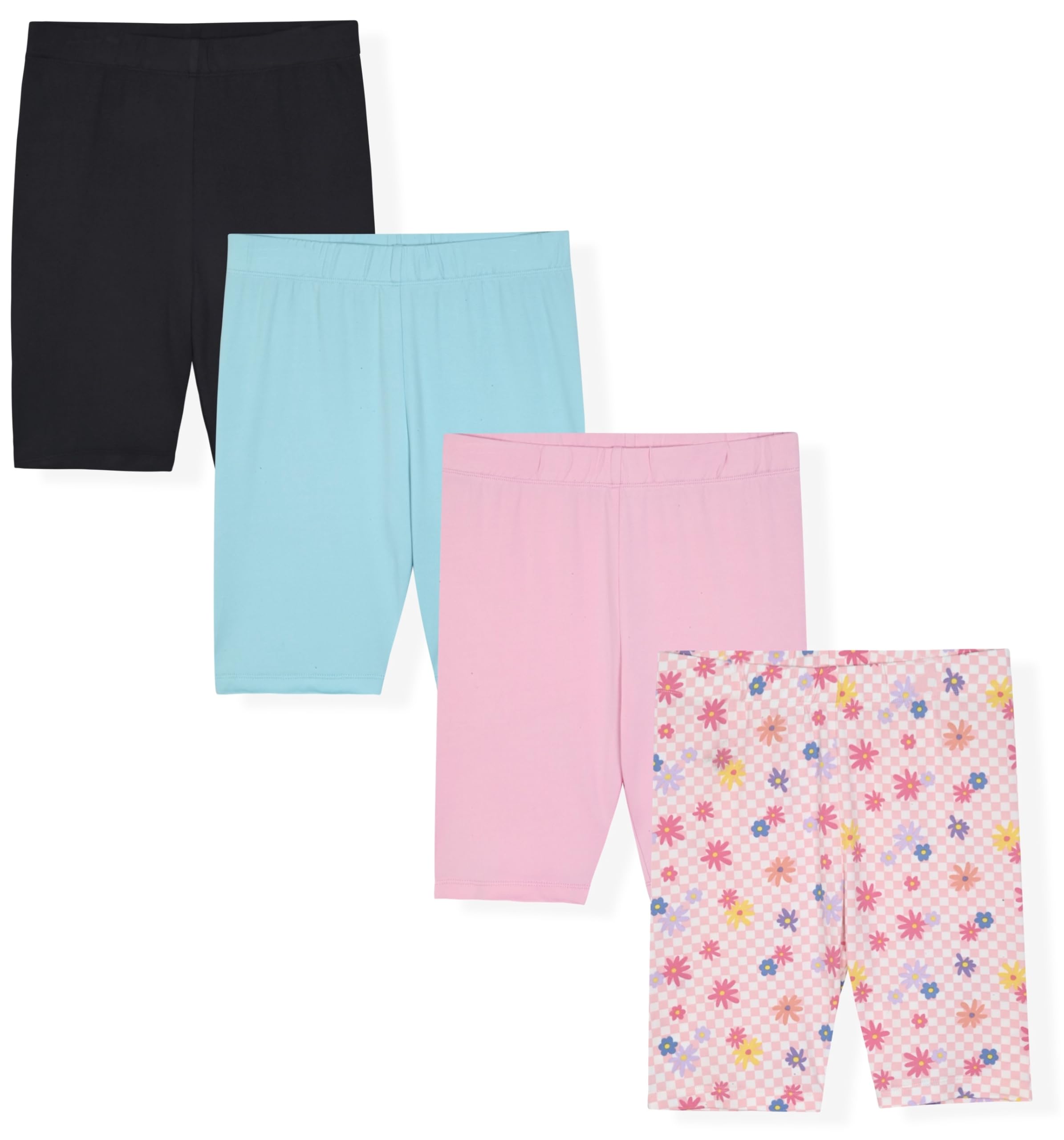 Star Ride Kids Girls Bike Shorts – Multipack Soft Stretchy Polyester Activewear in Fun Prints & Colors (Sizes 5-16)