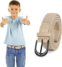 WHIPPY Geflochtener Kinder Gürtel für Jungen Mädchen Elastischer Stoffgürtel Gewebte Stretch Gürtel für Teenager Junioren