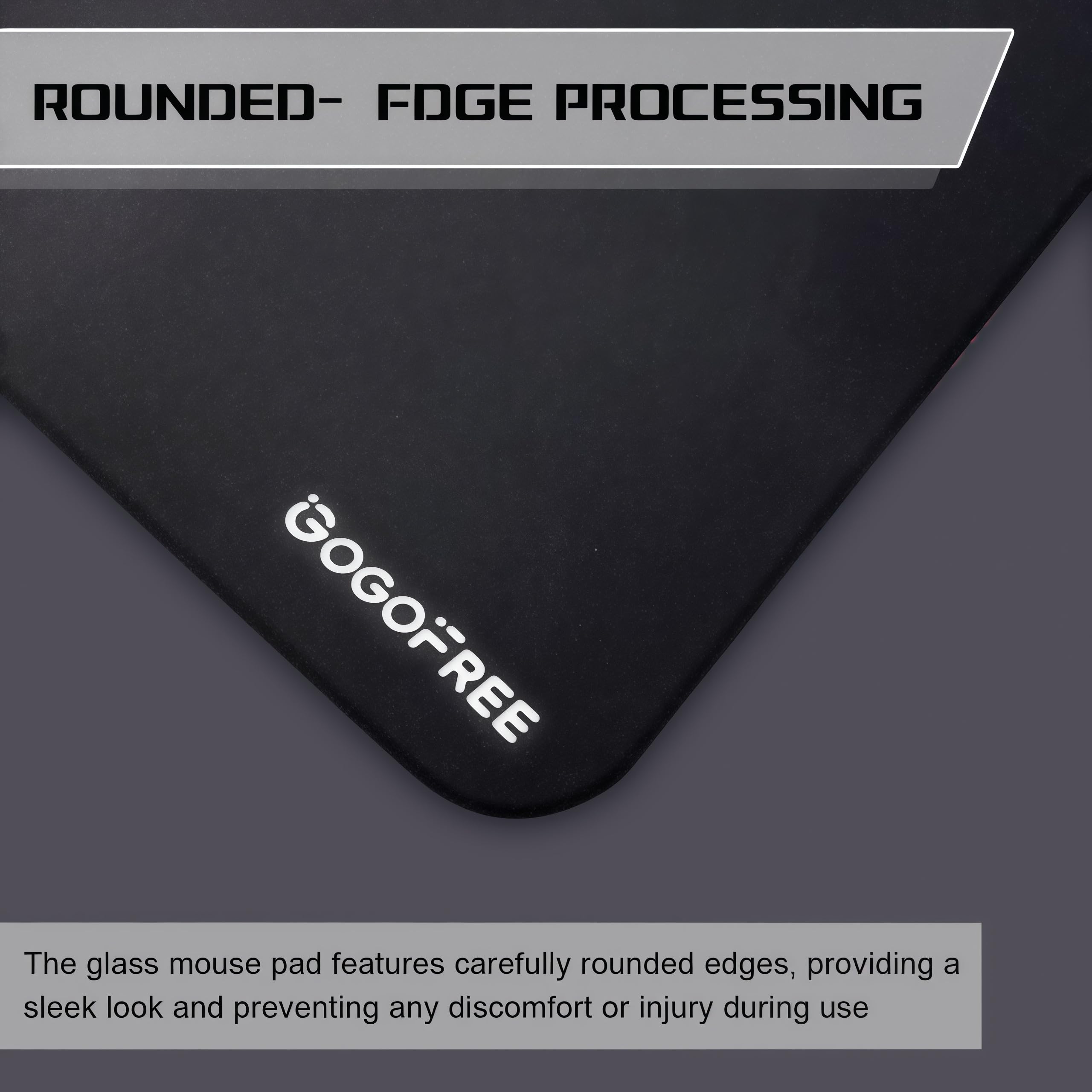 gogofree Alfombrilla de ratón de vidrio para juegos, alfombrilla de mouse ultra suave con superficie dura, alfombrilla de mouse grande de vidrio templado, control de velocidad de precisión para juegos
