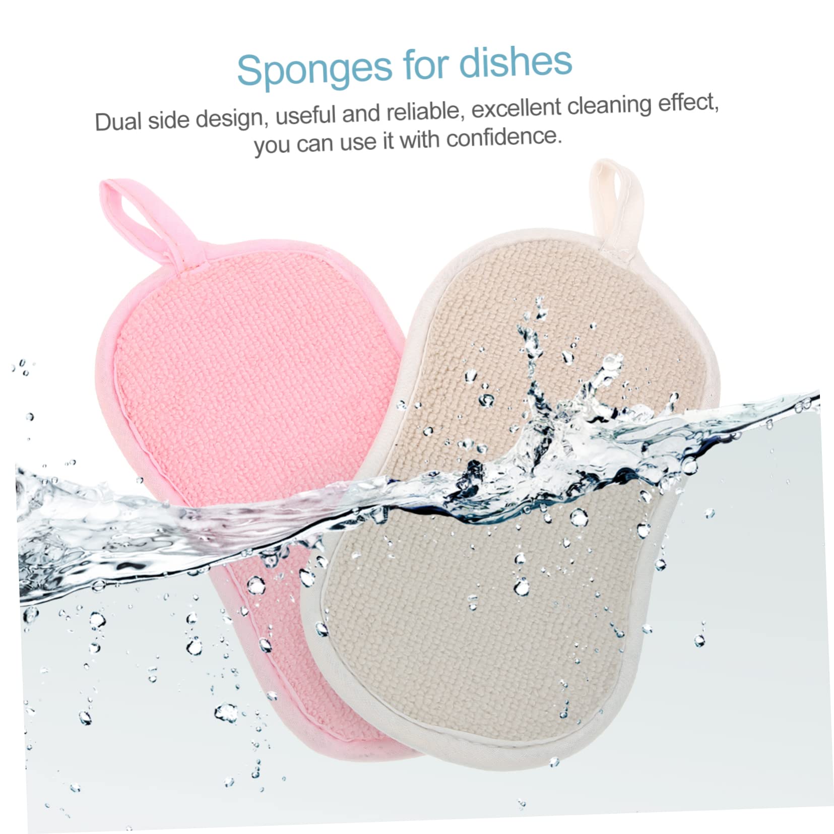FOMIYES Heavy Duty Dish Washing Sponges 4 Pack Reusable Scrub Sponges for Kitchen Cleaning