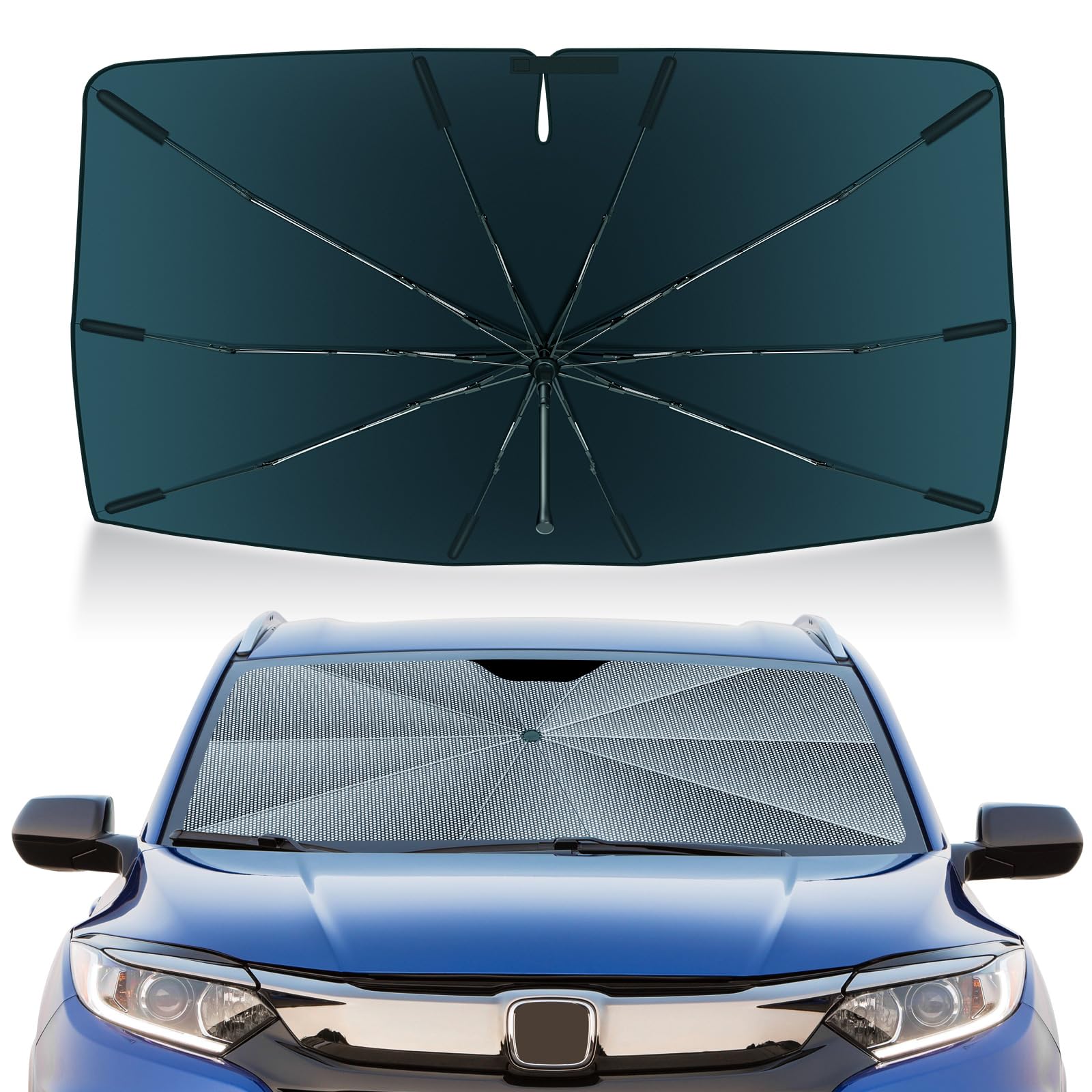 Autorder Windshield Sun Shade Umbrella for 2016-2022 Honda HR-V HRV Accessories,Upgraded Ice Crystal Material,Easy Setup Umbrella Sunshade for Car Windshield,100% Sun Blocking