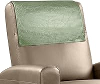 Vista 33 de Funda para reposacabezas para silla reclinable, protector para reposacabezas de piel sintética con correas elásticas, fundas para reposacabezas