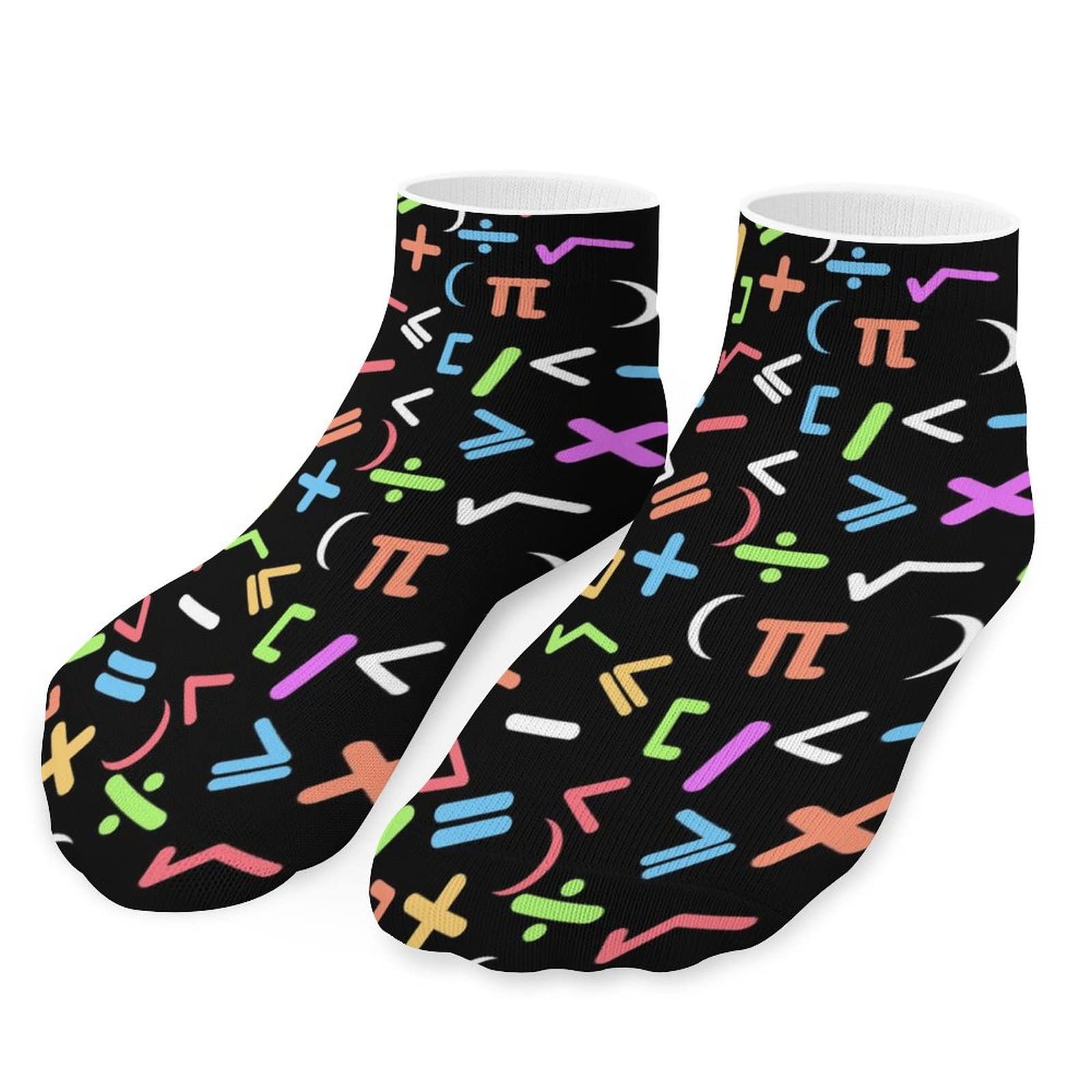 Women Girls Cute Ankle Fit No Show Low Cut Socks Colorful Symbols Of Math Colorful Comfy Casual Athletic Short Trail Socks Novelty Gift