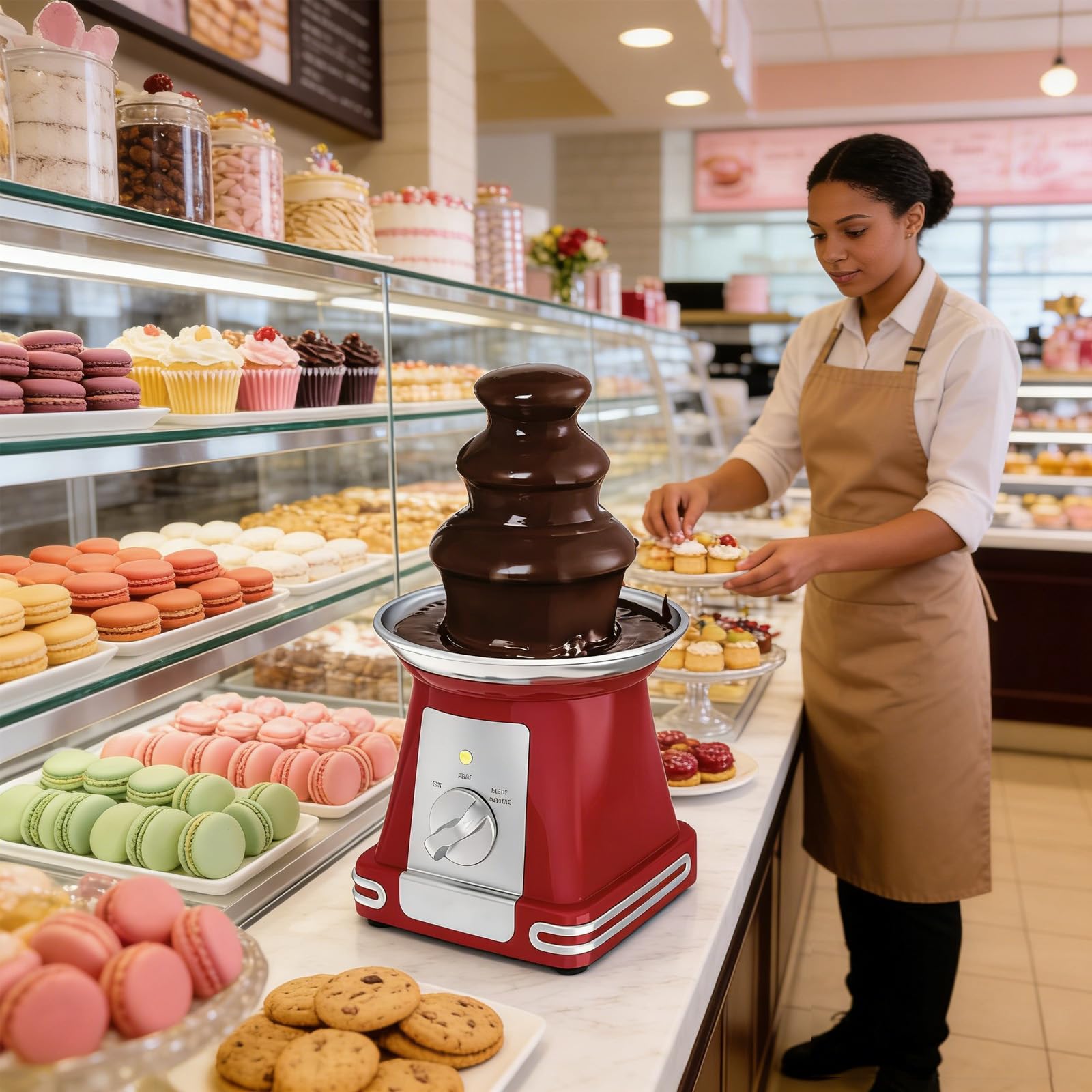 Machine à Fontaine à Chocolat à 3 Niveaux, Tour à Fondue électrique 65 W