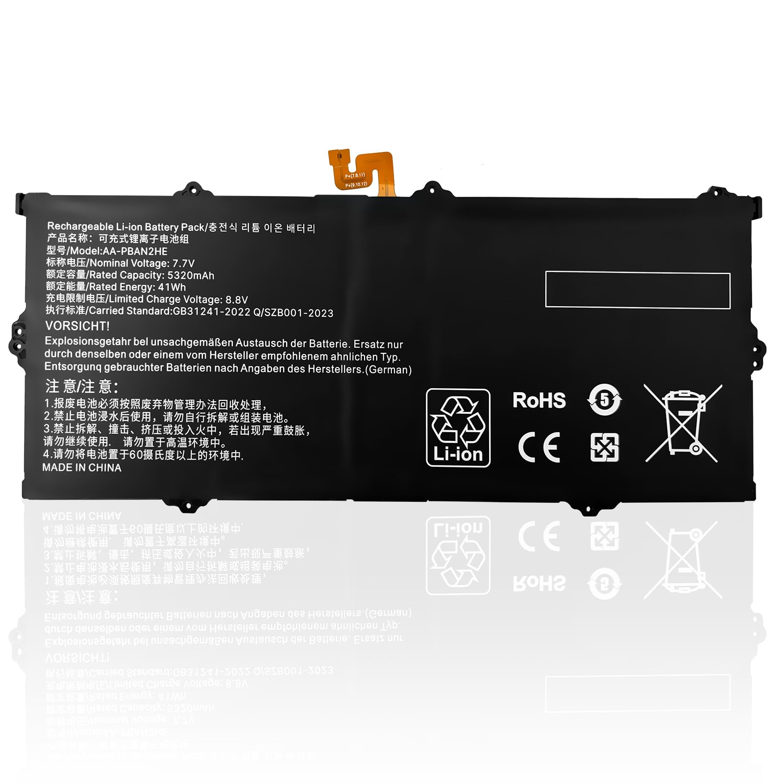 AA-PBAN2HE Batteria per laptop | Sostituzione per Samsung Galaxy Book Go 340XDA NP340XLA XE340XDA-KA3US-RB XE340XDA-KA1US XE340XDA-KA3 XE340 Series(7.7V 37Wh)