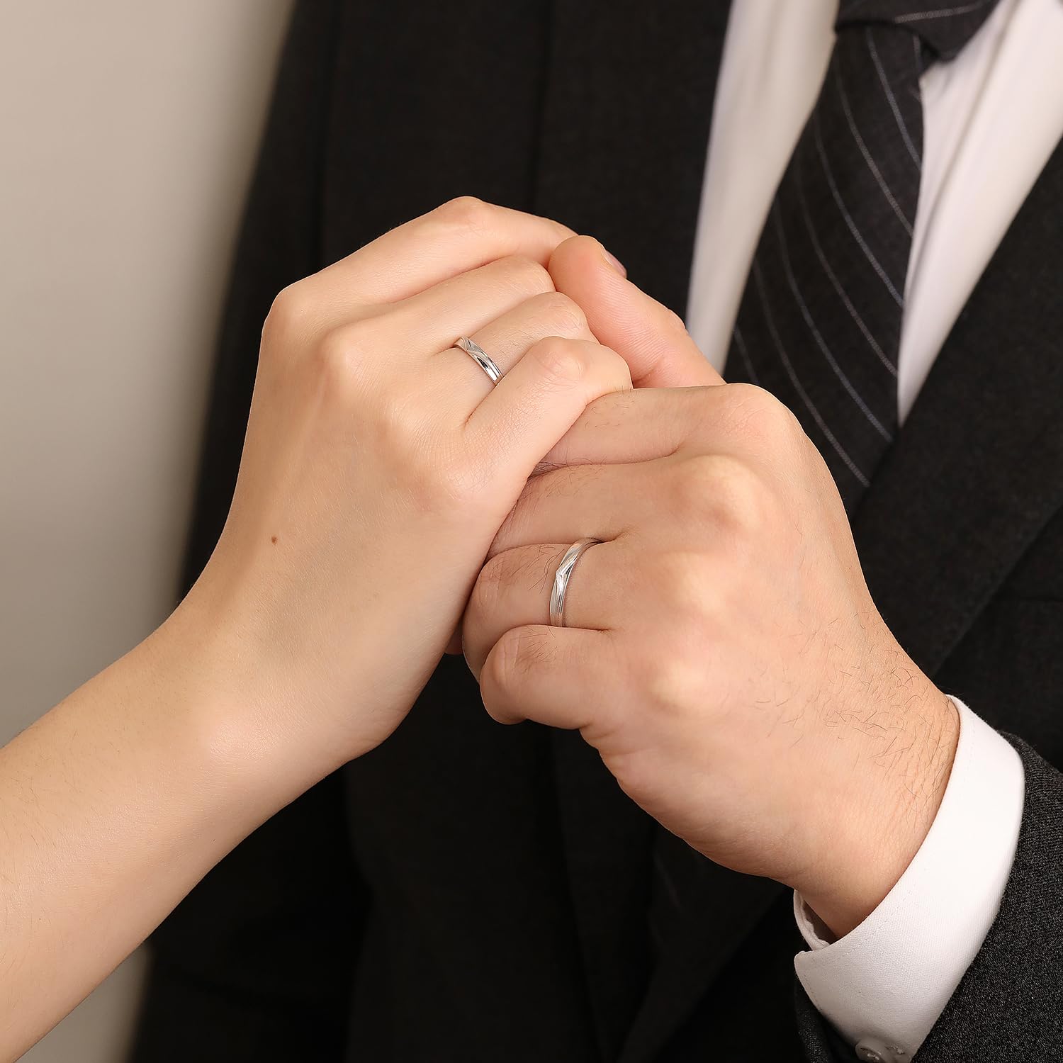 Meissa Anillos Plata de ley 925 Pareja Alianzas Compromiso Boda para Promesa de amor eterno Diseño de Montañas Adjustable Anillo Plata Pareja Novios Regalo de San Valentín (Juego de dos anillos)