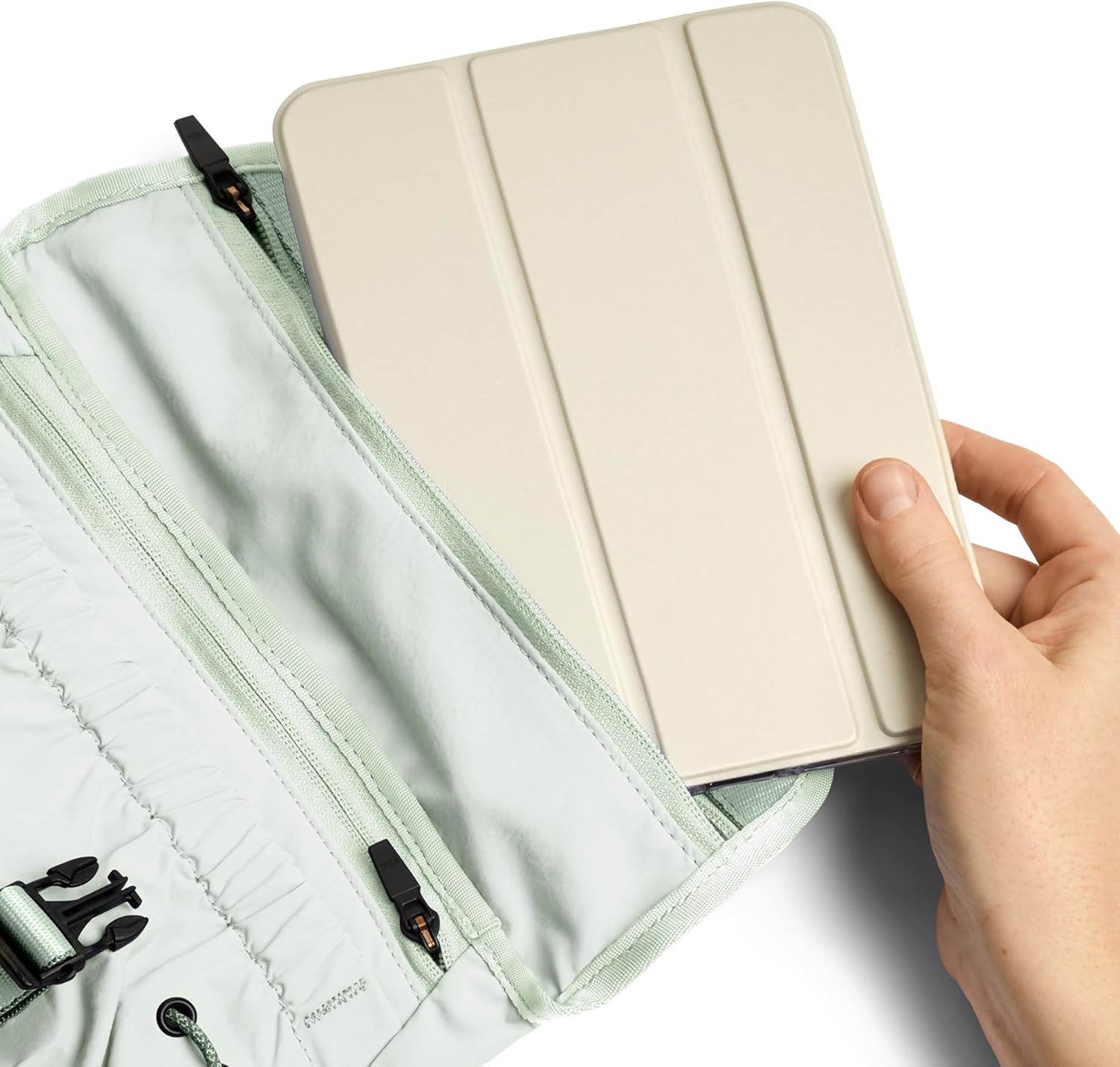 Bellroy Cinch Mini Messenger (6 liter lightweight, compact shoulder bag, water-resistant fabric, effortless organization) - Seafoam