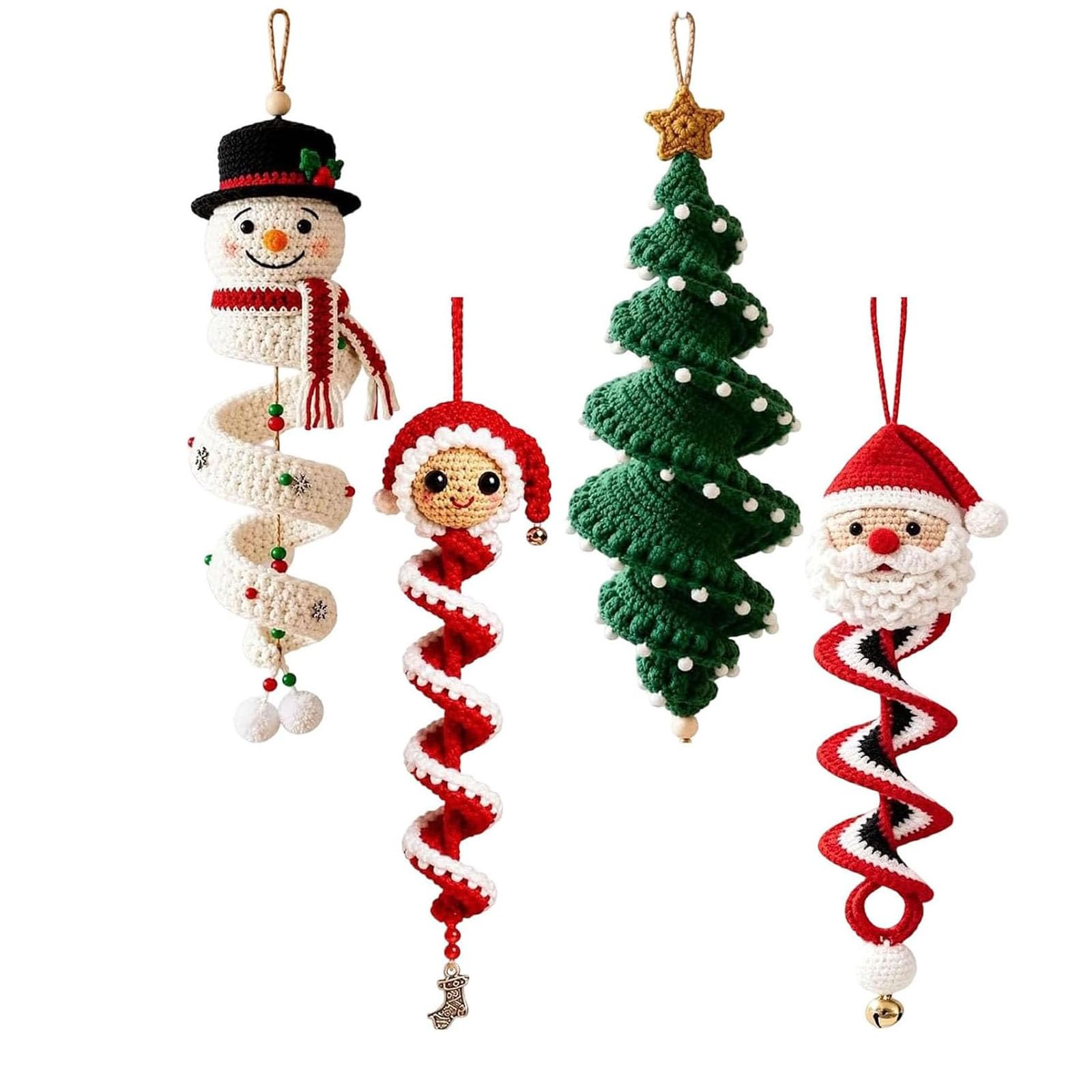 Kit Fai Da Te Per Ornamento A Spirale Con Pupazzo Di Neve All’uncinetto (4pc)