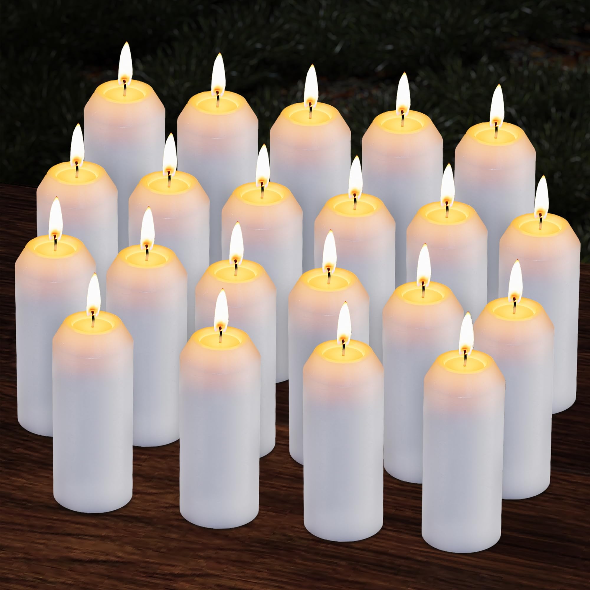 20Pack 15H+ Emergency Candles Long Burning Survival [18H+ Inside Candle Lanterns], 3“ Unscented White Pillar Candle, Survival Candles for Power Outage, Camping, Hurricane
