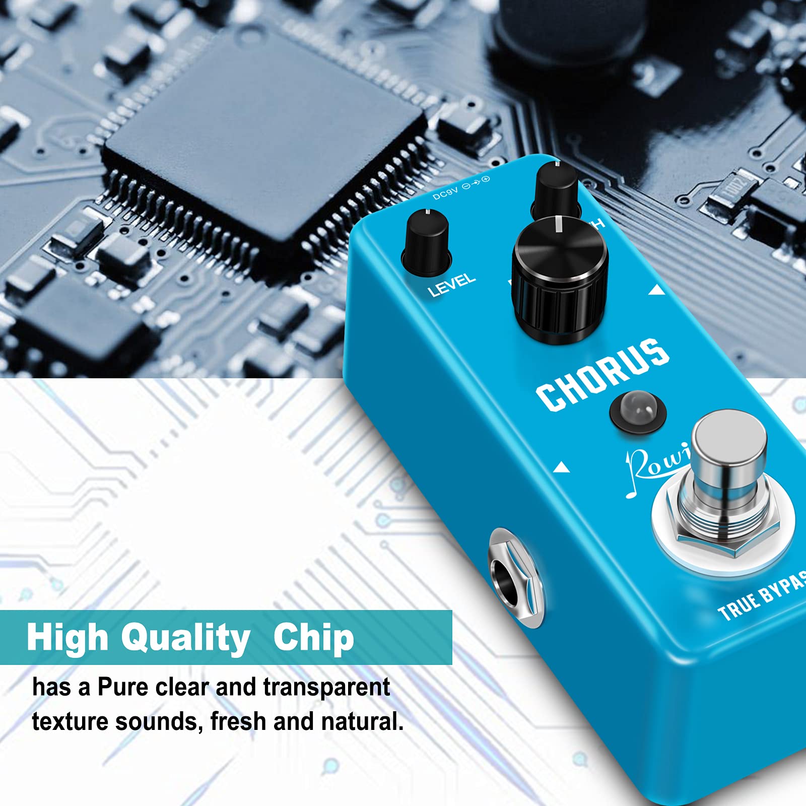Rowin Analog Chorus Pedal für E-Gitarre Bass True Bypass LEF-304