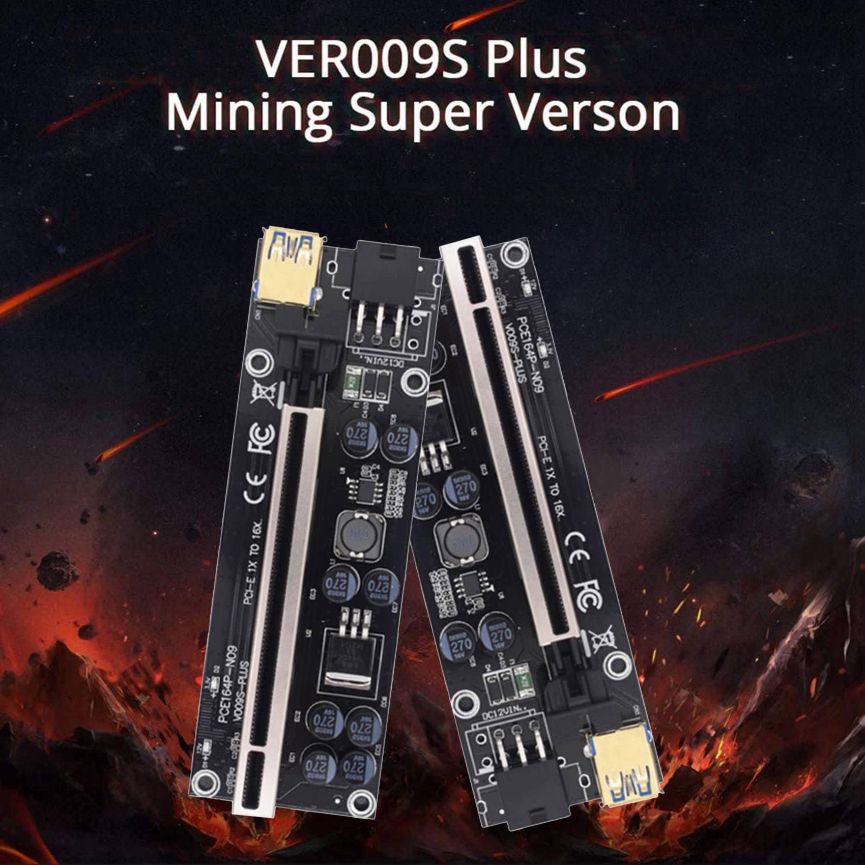 VER009S Plus PCI-E PCI Express 1X~16X 6個 VER 009s 010s 010-X PCI-E Riser Card - Extend GPU Power