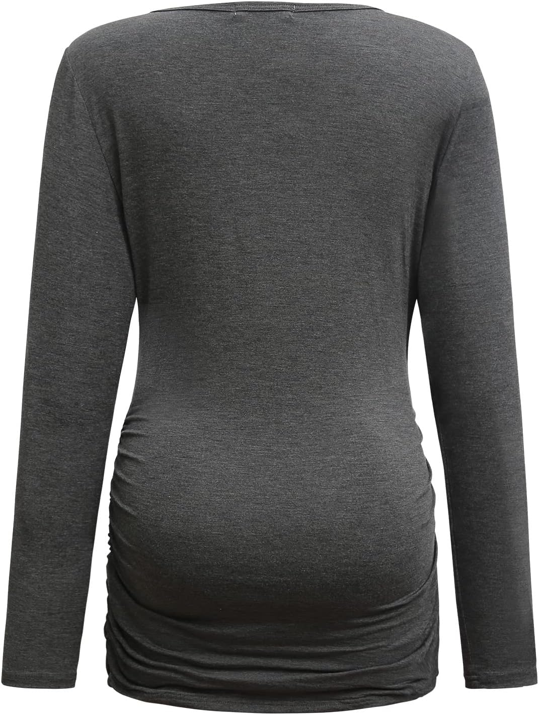 Bearsland Womens Maternity Long Sleeve Tshirt 3 Packs Classic Side Ruched Tee Top Mama Pregnancy Clothes - Image 8