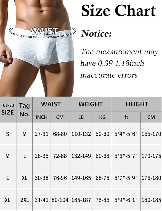 Mens Pouch Support Boxer Low Rise Briefs Breathable Underwear Trunks Underpants for Men