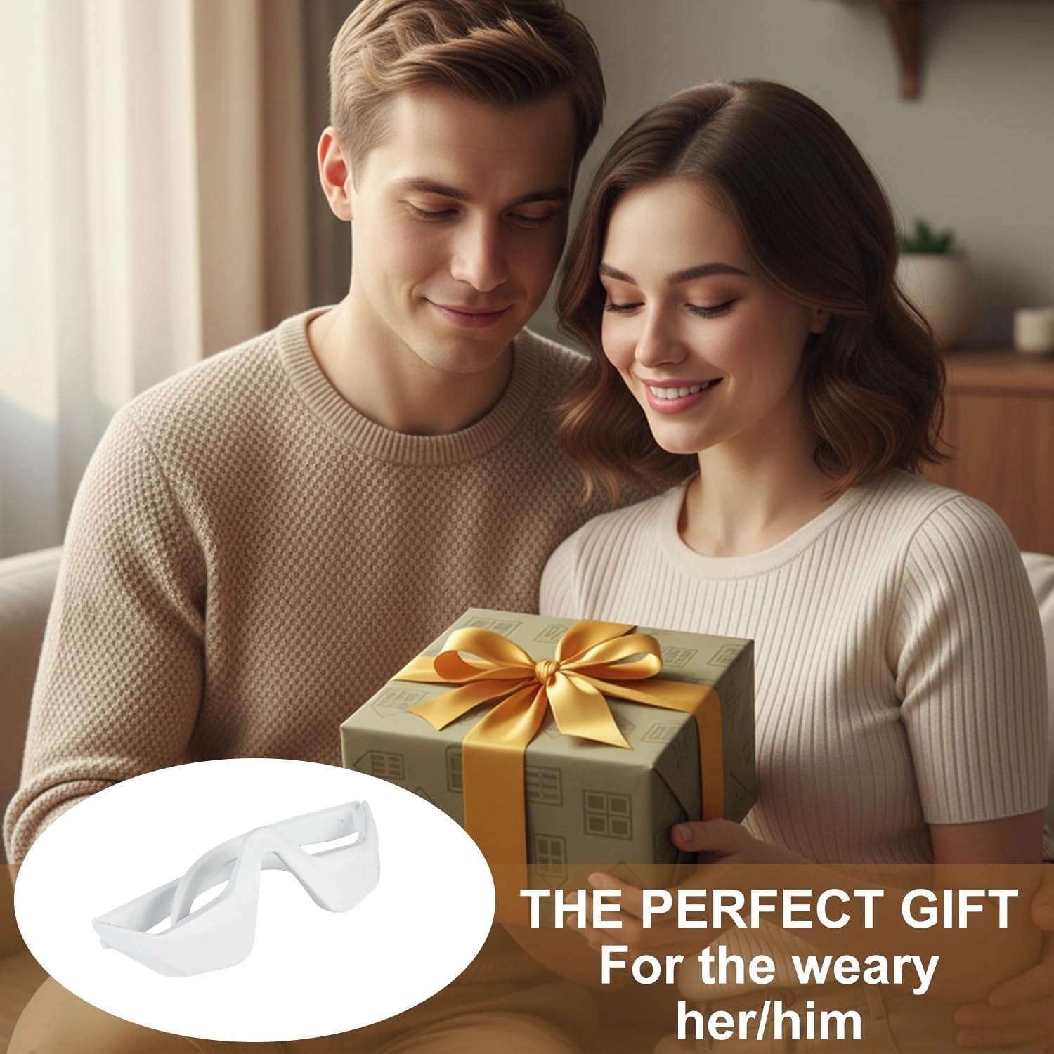 Gafas de terapia de luz roja para debajo de los ojos con microcorriente, masajeador de ojos de 4 modos para ojeras, bolsas de ojos, hinchazón, arrugas y alivio de la fatiga ocular