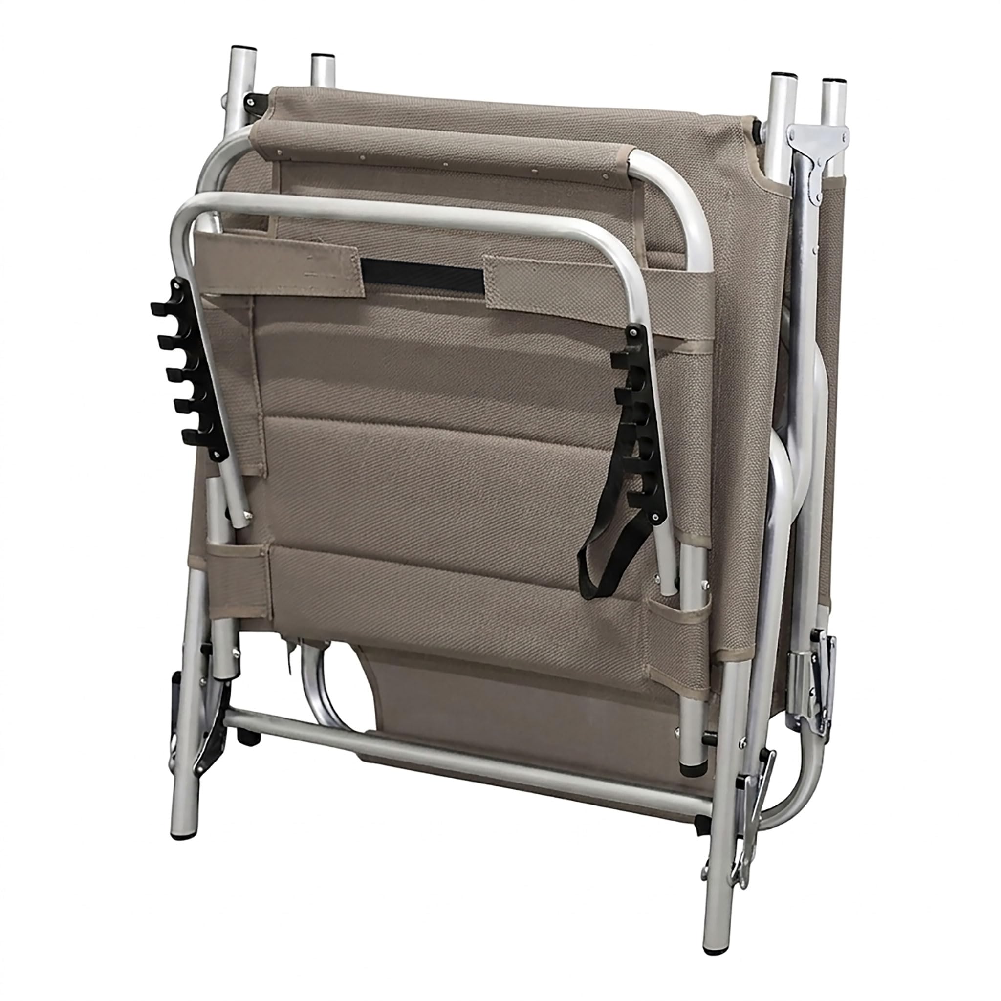 Spetebo Aluminiowa leżanka ogrodowa XXL – taupe – leżak tapicerowany z poduszką – powierzchnia do leżenia 199 x 70 cm, obciążenie do 150 kg