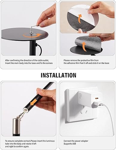 Miniatura 7 de Lámpara LED de escritorio, lámpara de ojo de oficina en casa, 3 modos, brillo infinitamente ajustable, metal, ajuste multiángulo, lámpara de