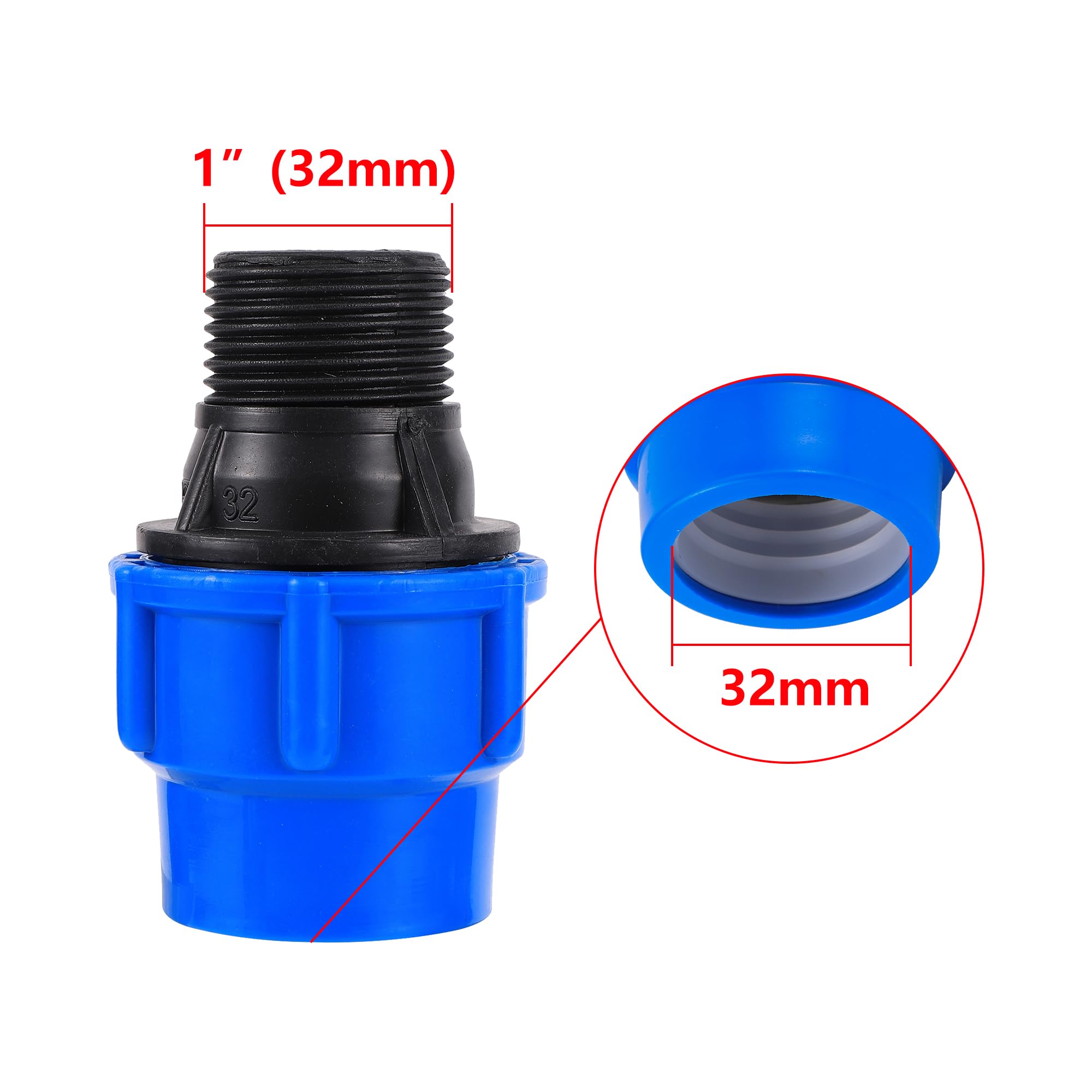 Złączki do rur irygacyjnych Adapter złącza węża, Złącze węża 20-50mm Prosta rura do systemu nawadniania PE PVC